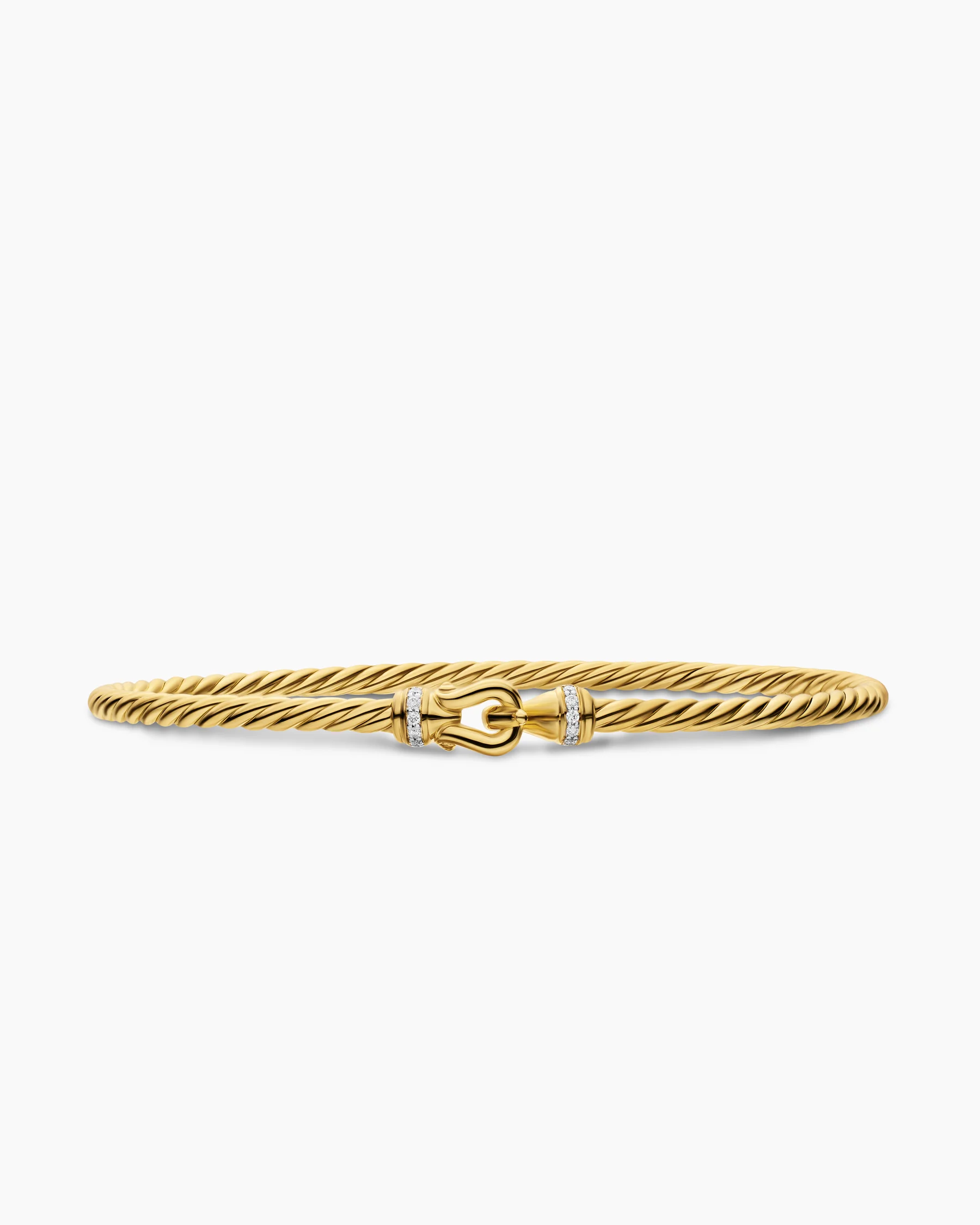 Micro Cable Flex® Buckle Bracelet in Sterling Silver with Diamonds, 2.6mm