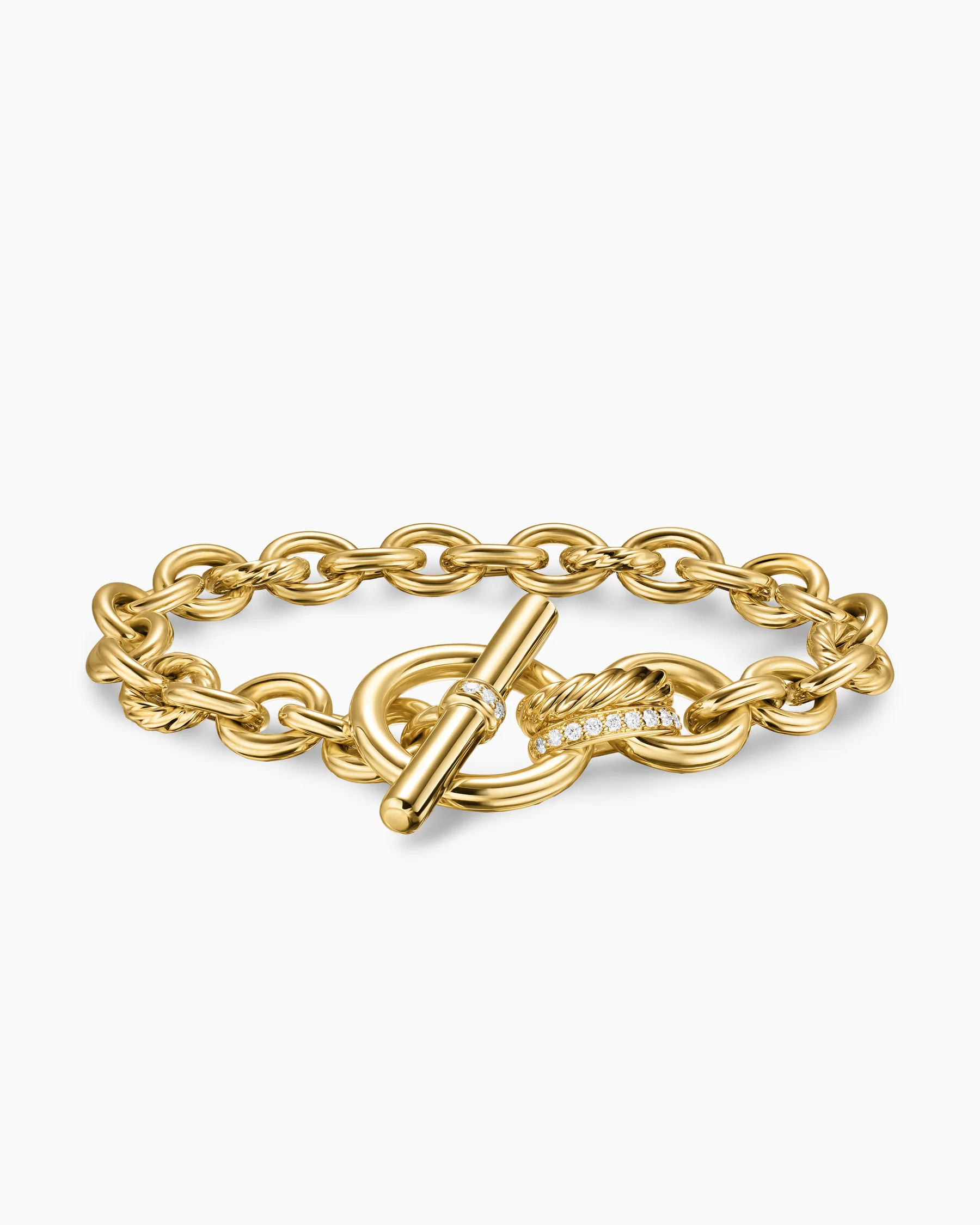 DY Mercer® Toggle Chain Bracelet in Sterling Silver with Diamonds, 8mm