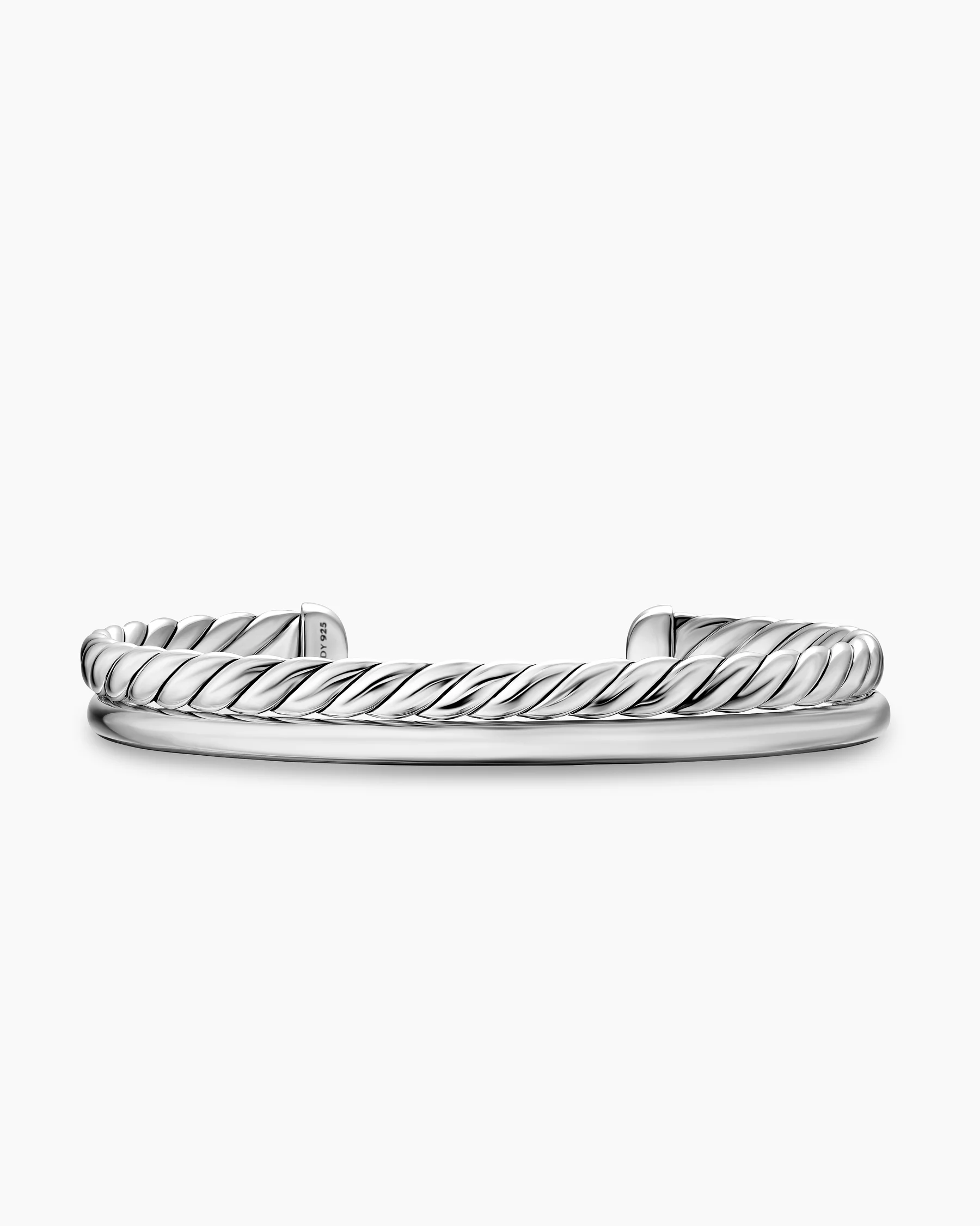 DY Mercer® Two Row Cuff Bracelet in Sterling Silver with 18K Yellow Gold, 8mm