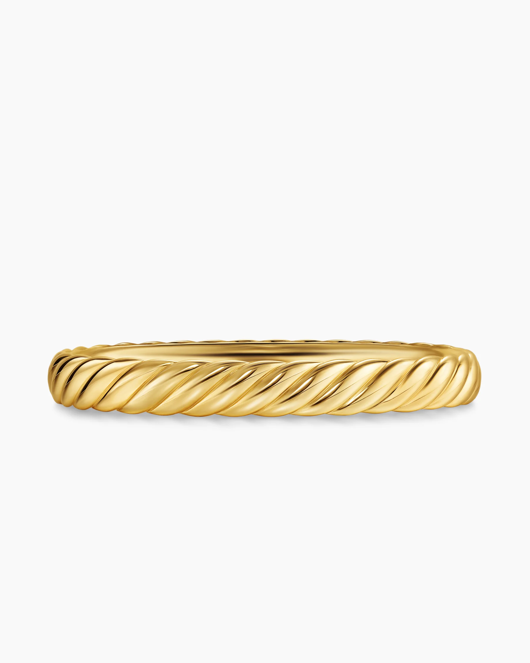 Sculpted Cable Bangle Bracelet in 18K Yellow Gold, 8mm