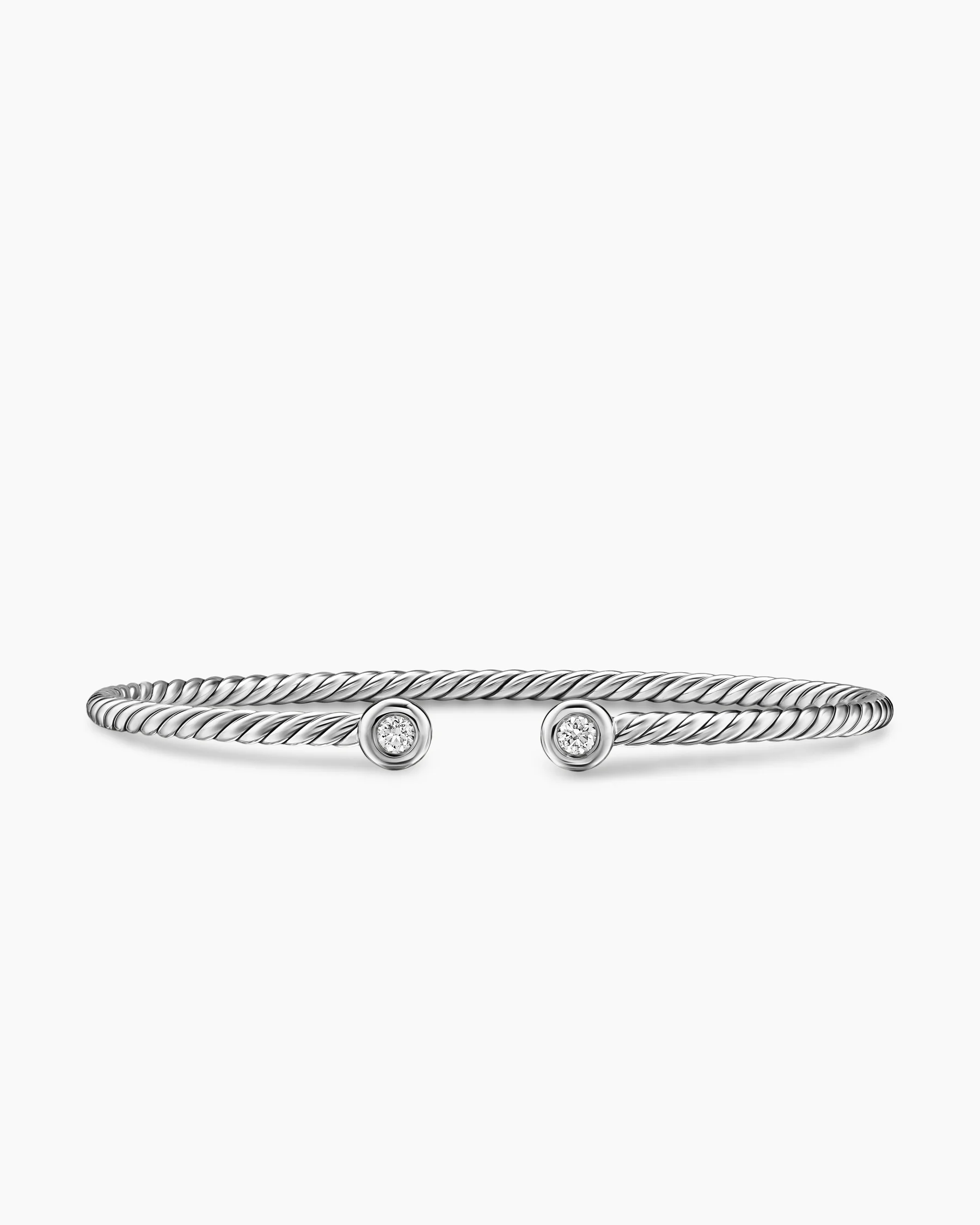 Micro Cablespira® Flex Round Bracelet in 18K Yellow Gold with Diamonds, 2.6mm