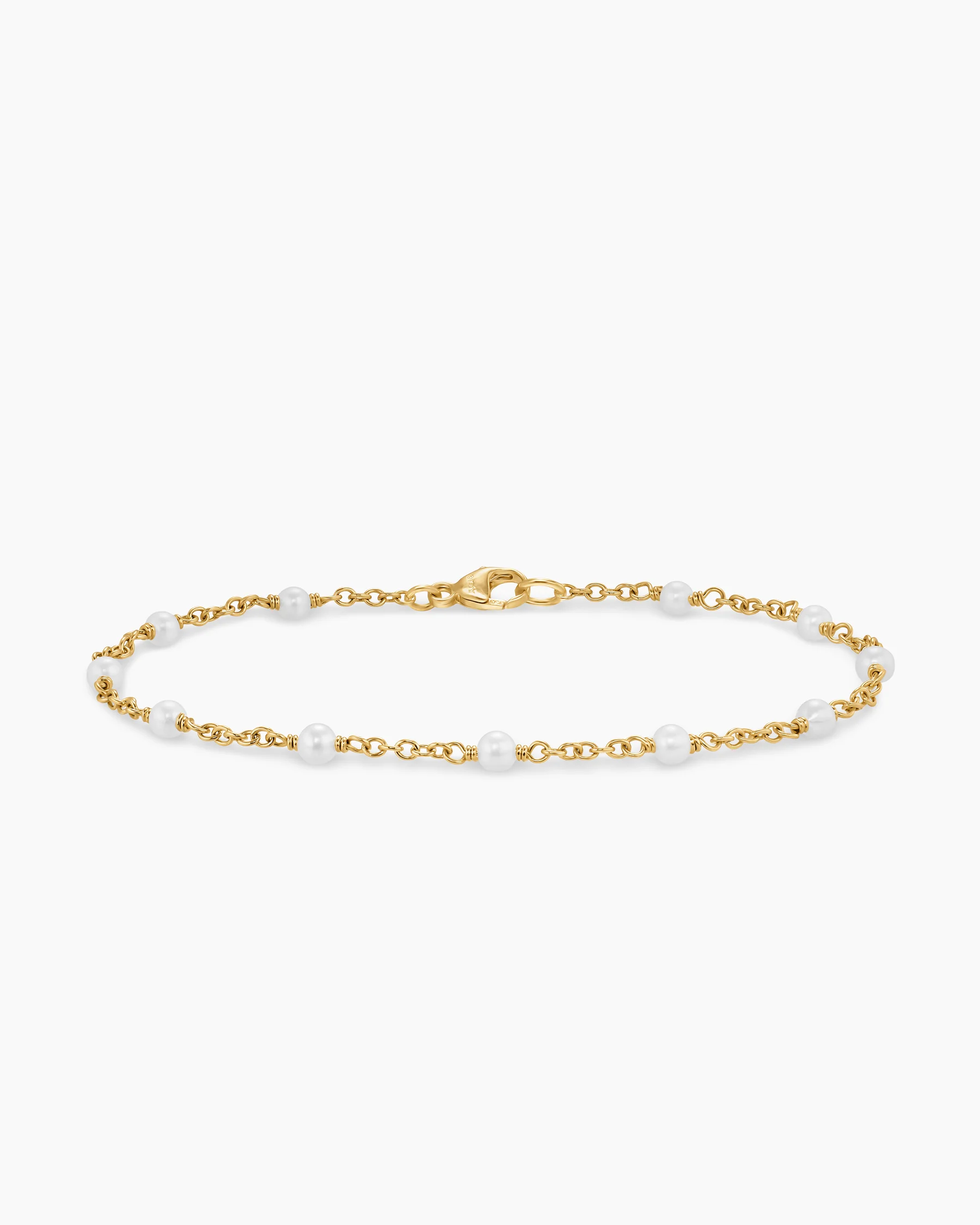 Pearl Classics Station Bracelet in 18K Yellow Gold, 3.5mm 20 Pearl Classics Station Bracelet in 18K Yellow Gold, 3.5mm