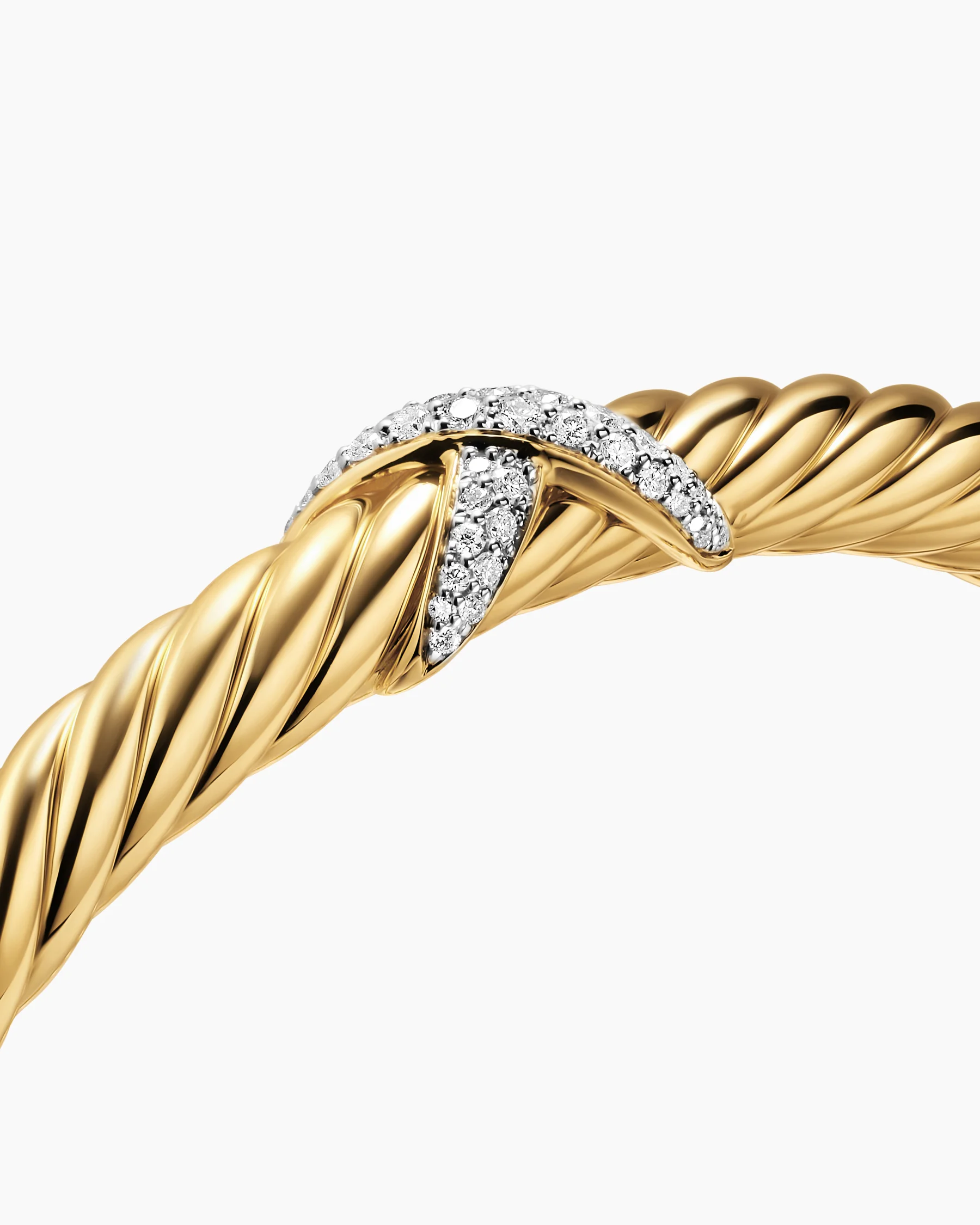 Cablespira® Flex X Bracelet in 18K Yellow Gold with Diamonds, 6mm 10 Cablespira® Flex X Bracelet in 18K Yellow Gold with Diamonds, 6mm
