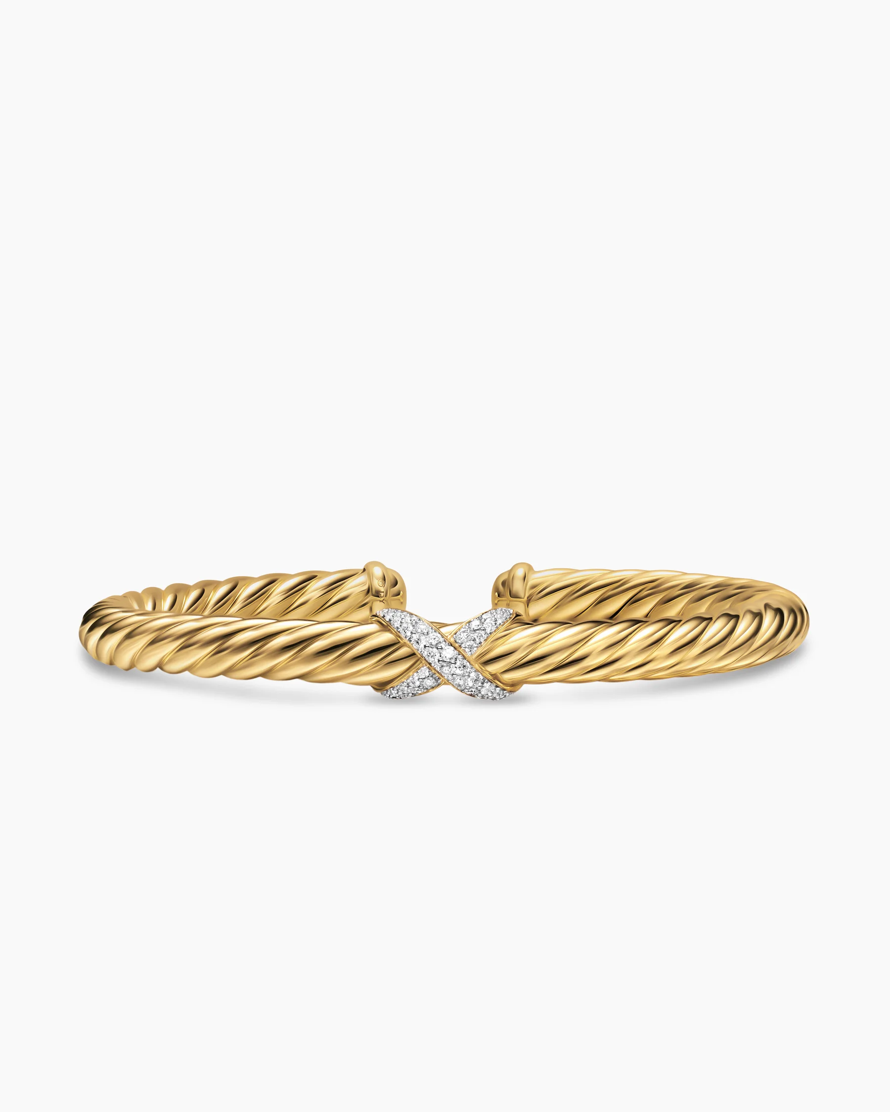Cablespira® Flex X Bracelet in 18K Yellow Gold with Diamonds, 6mm 7 Cablespira® Flex X Bracelet in 18K Yellow Gold with Diamonds, 6mm
