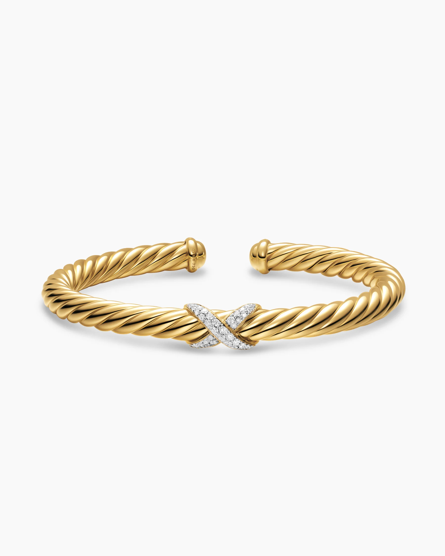 Cablespira® Flex X Bracelet in 18K Yellow Gold with Diamonds, 6mm 9 Cablespira® Flex X Bracelet in 18K Yellow Gold with Diamonds, 6mm