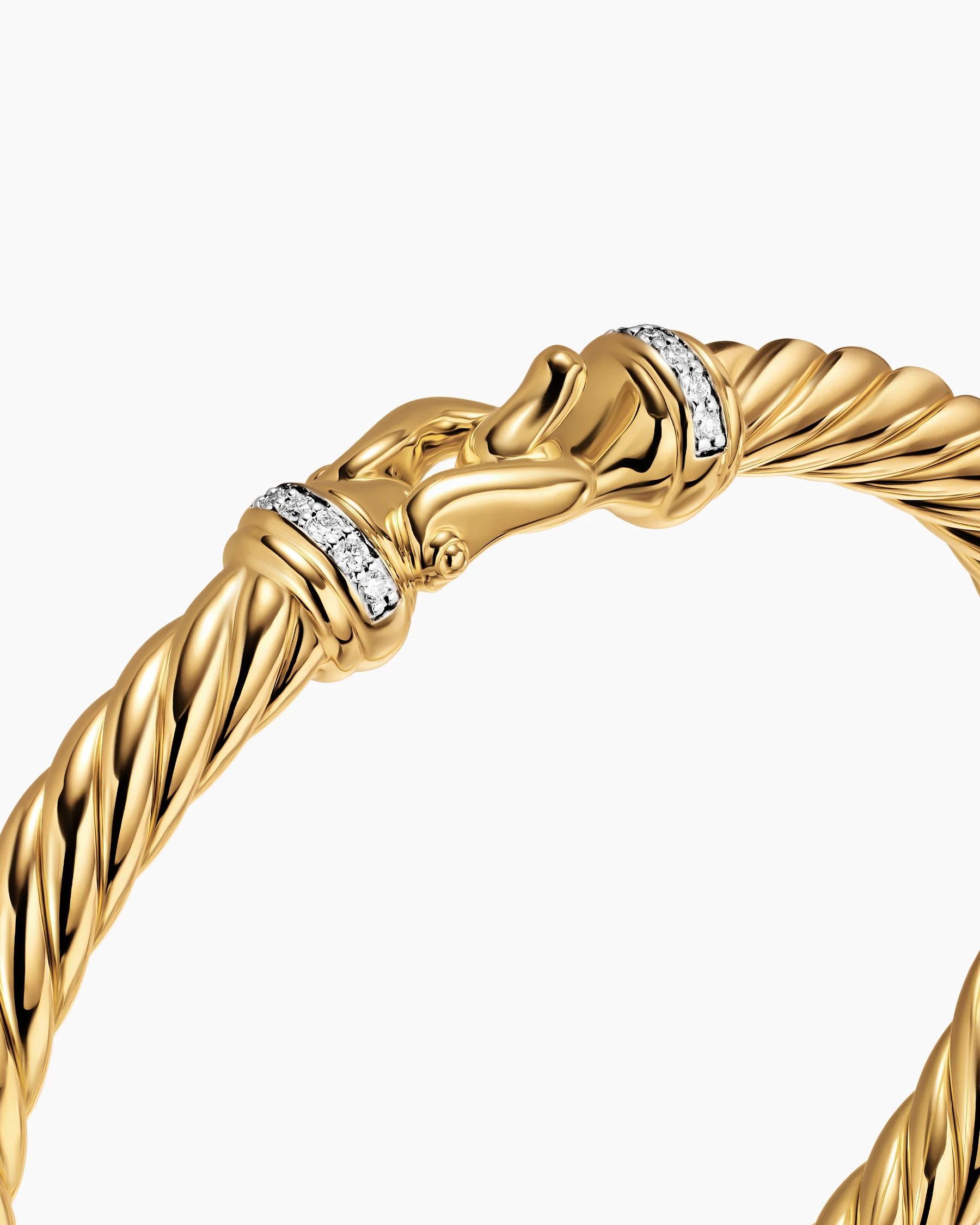 Cable Flex® Buckle Bracelet in Sterling Silver with Diamonds, 6mm 5 Cable Flex® Buckle Bracelet in Sterling Silver with Diamonds, 6mm