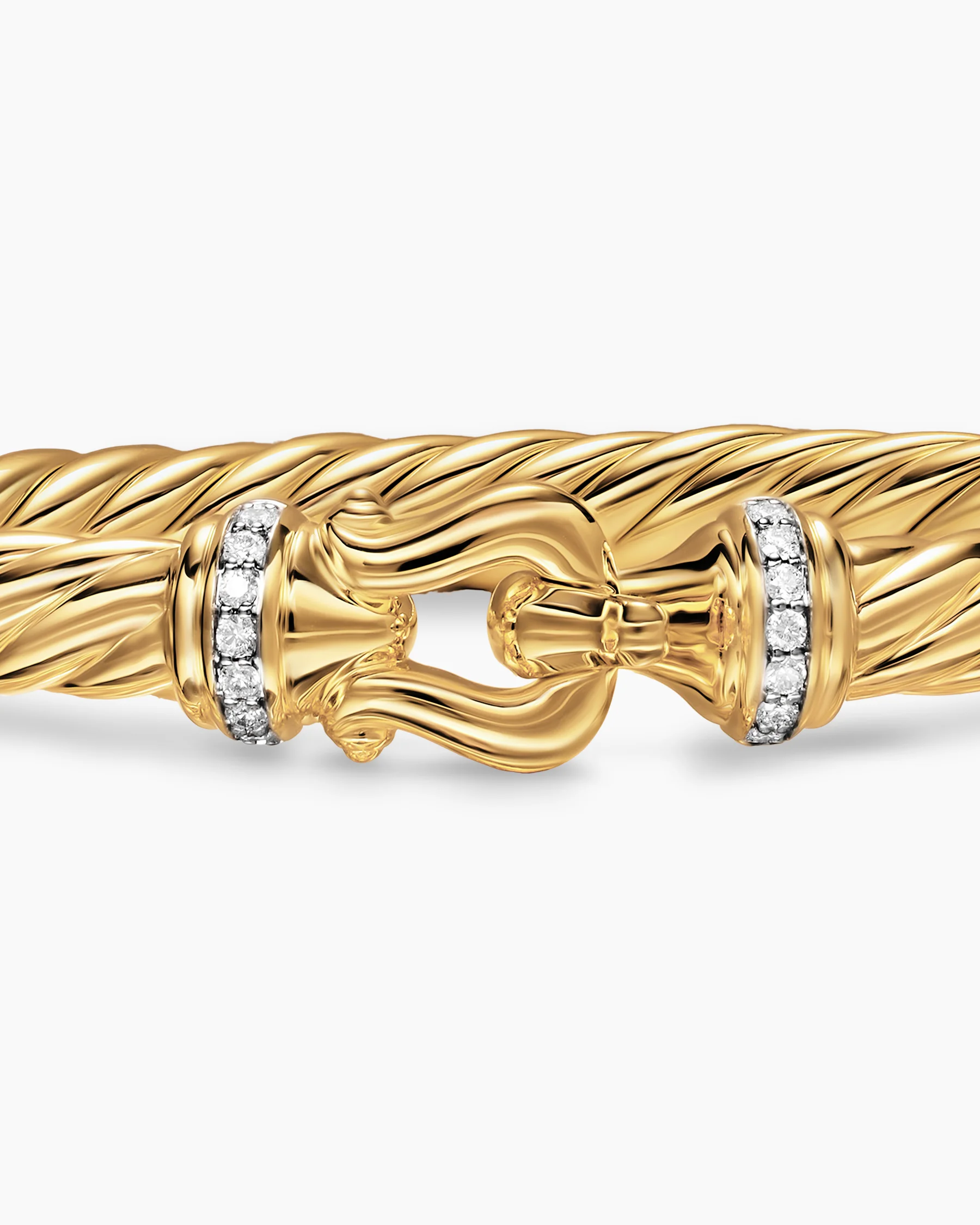 Cable Flex® Buckle Bracelet in Sterling Silver with Diamonds, 6mm 6 Cable Flex® Buckle Bracelet in Sterling Silver with Diamonds, 6mm