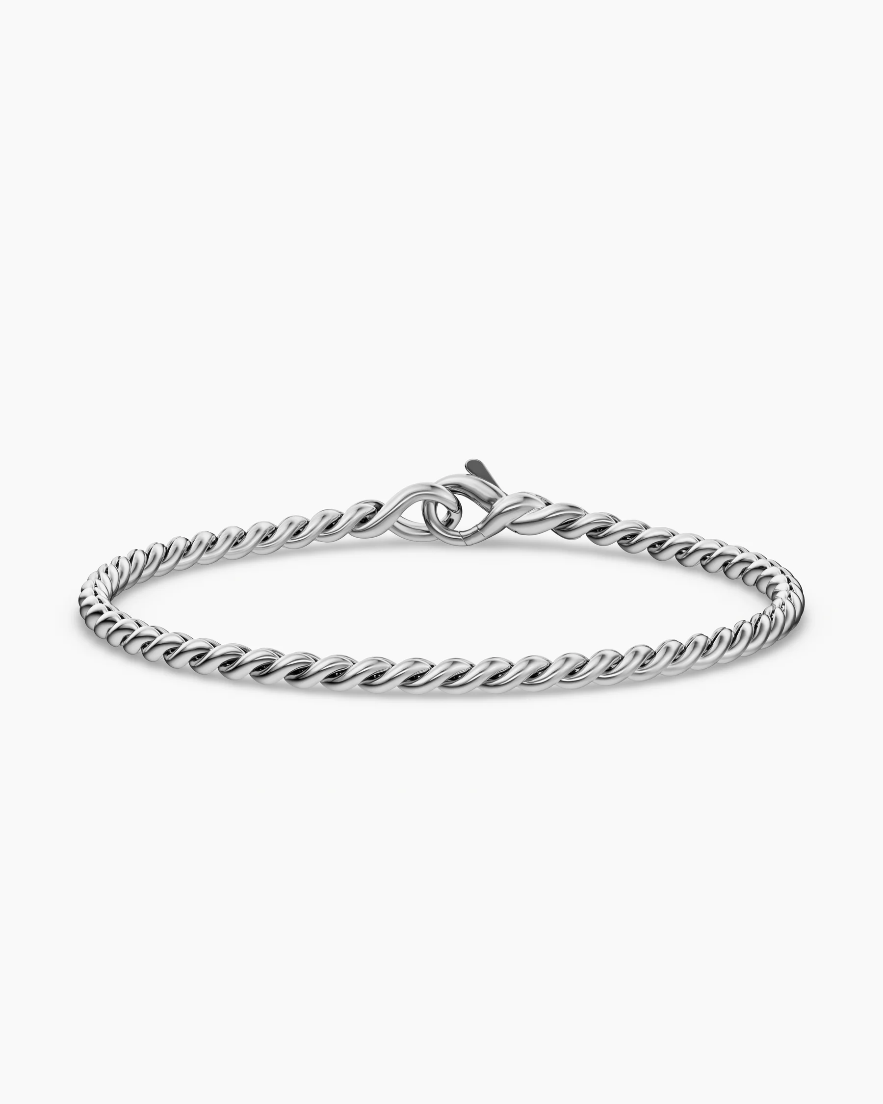 Sculpted Cable Chain Bracelet in Sterling Silver, 2.7mm 9 Sculpted Cable Chain Bracelet in Sterling Silver, 2.7mm