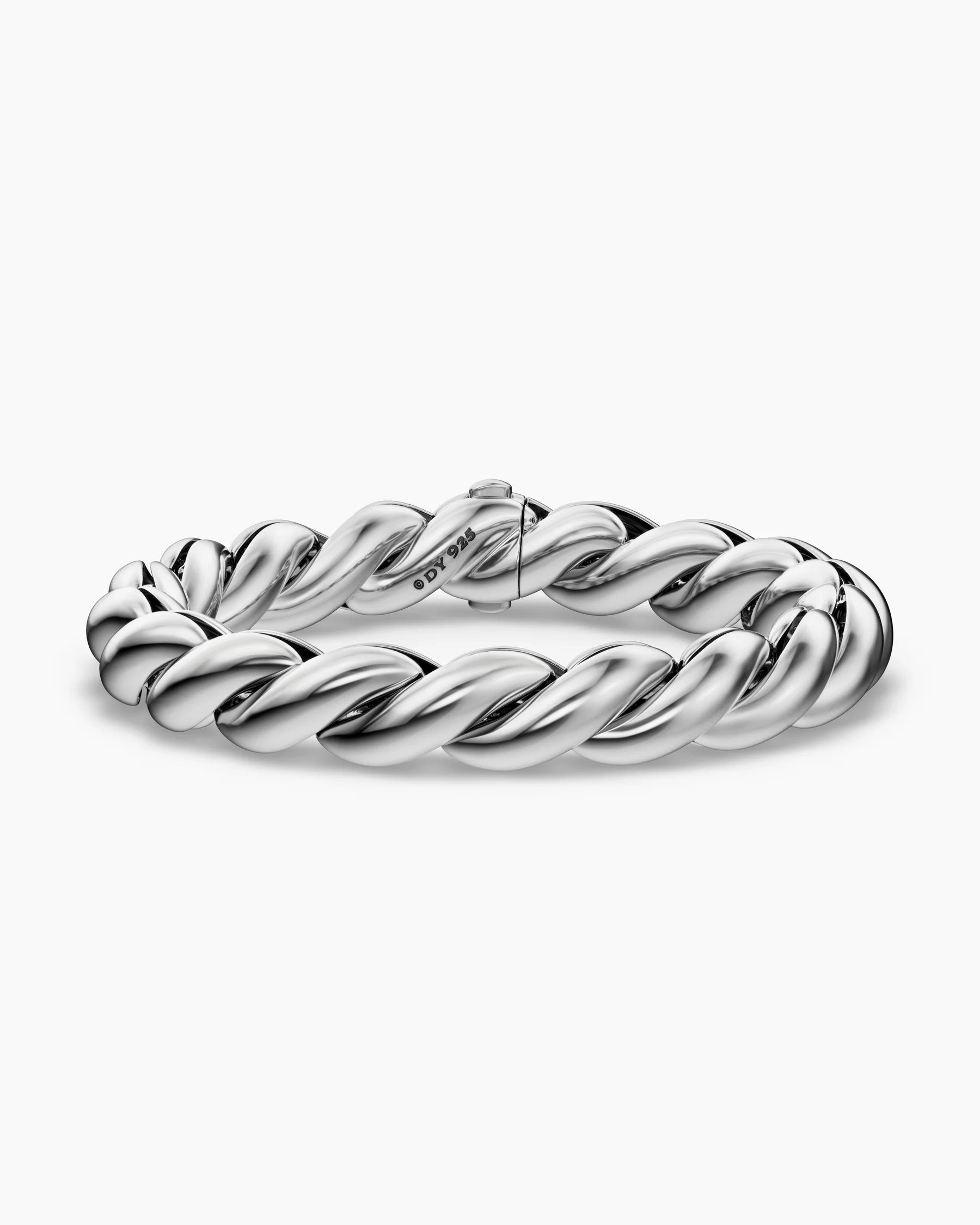 Sculpted Cable Chain Bracelet in Sterling Silver, 10mm 1 Sculpted Cable Chain Bracelet in Sterling Silver, 10mm