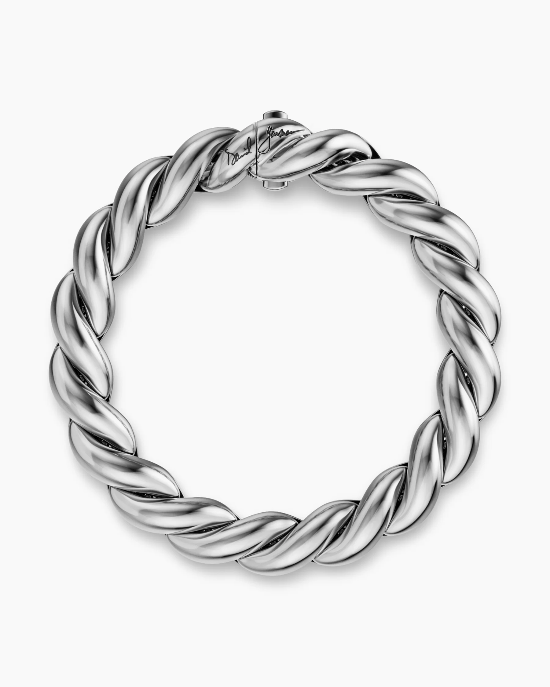 Sculpted Cable Chain Bracelet in Sterling Silver, 10mm 2 Sculpted Cable Chain Bracelet in Sterling Silver, 10mm