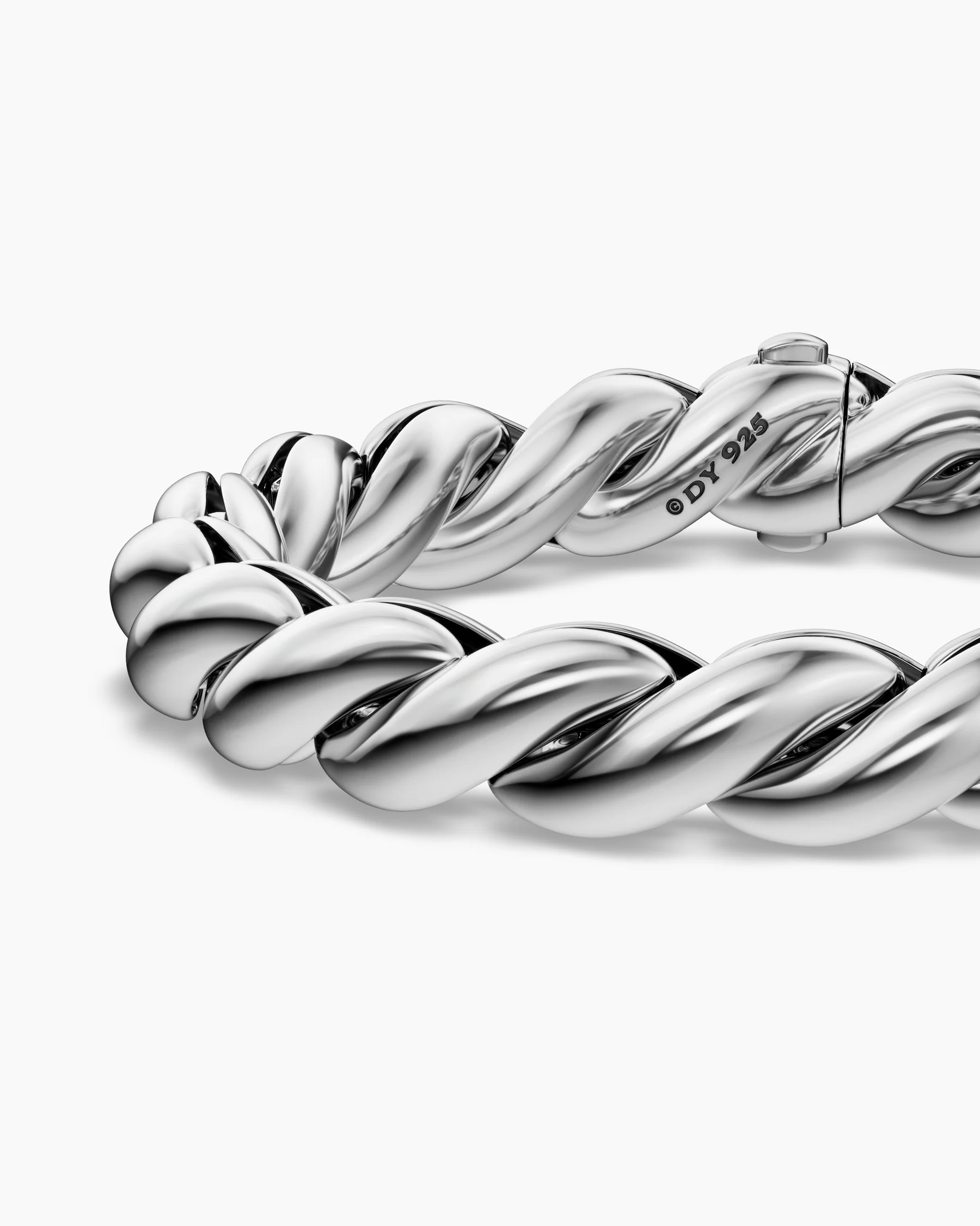 Sculpted Cable Chain Bracelet in Sterling Silver, 10mm 4 Sculpted Cable Chain Bracelet in Sterling Silver, 10mm