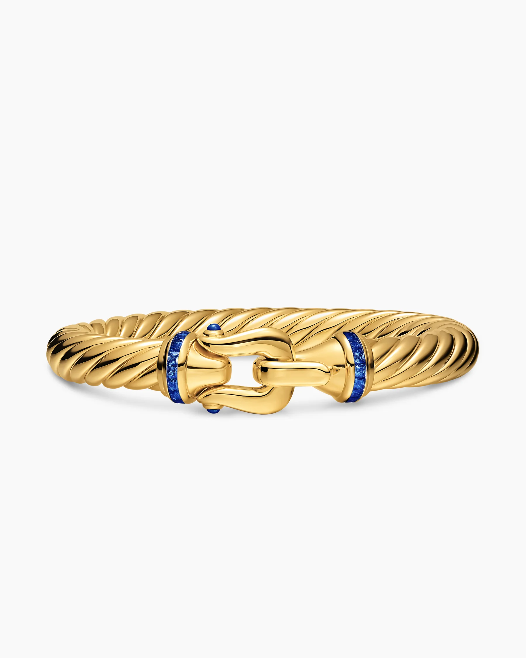 Cable Flex® Buckle Bracelet in Sterling Silver with 14K Yellow Gold, 9mm