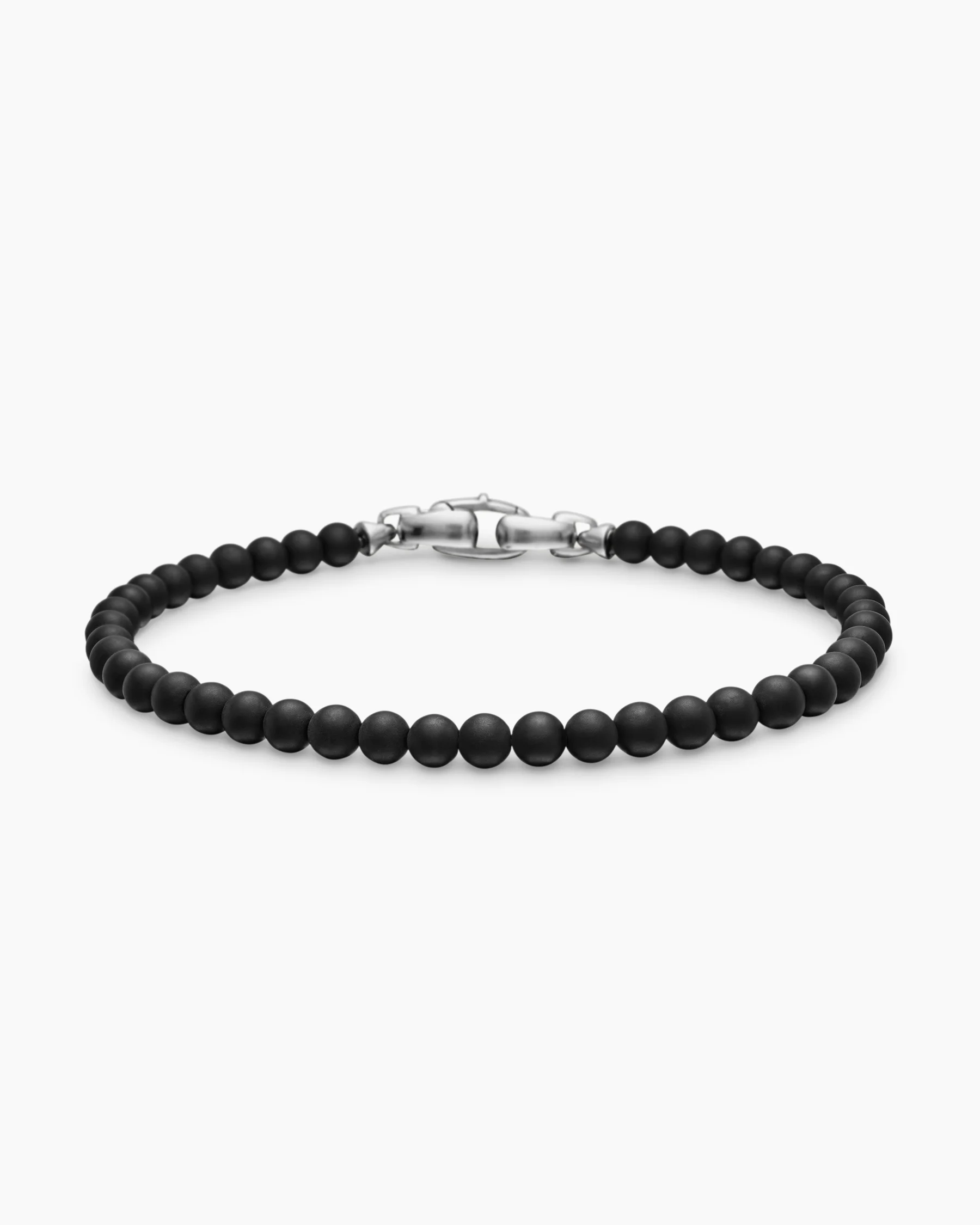 Spiritual Beads Bracelet with Black Onyx and 18K Yellow Gold, 4mm