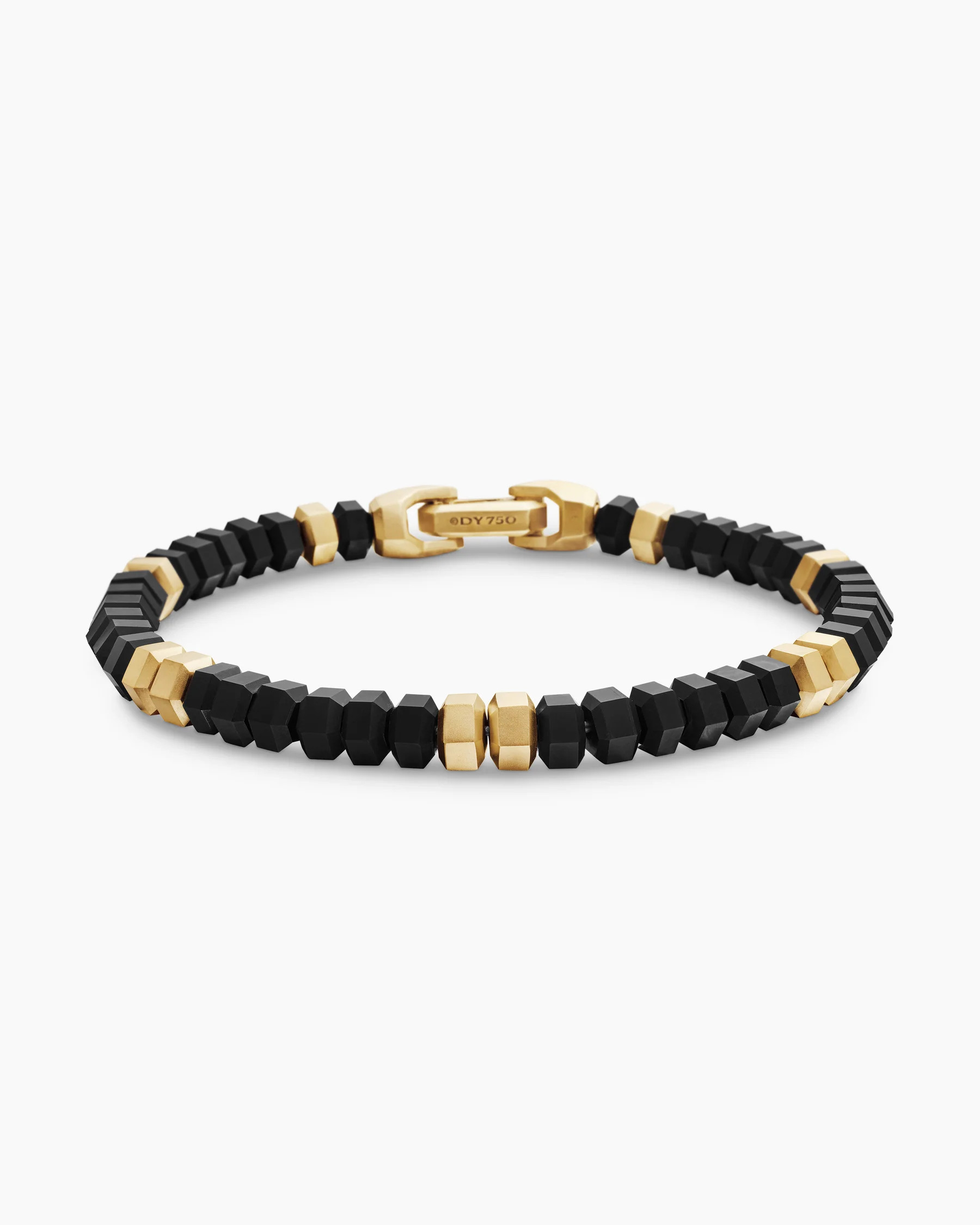 Hex Bead Bracelet with Lapis and 18K Yellow Gold, 6mm