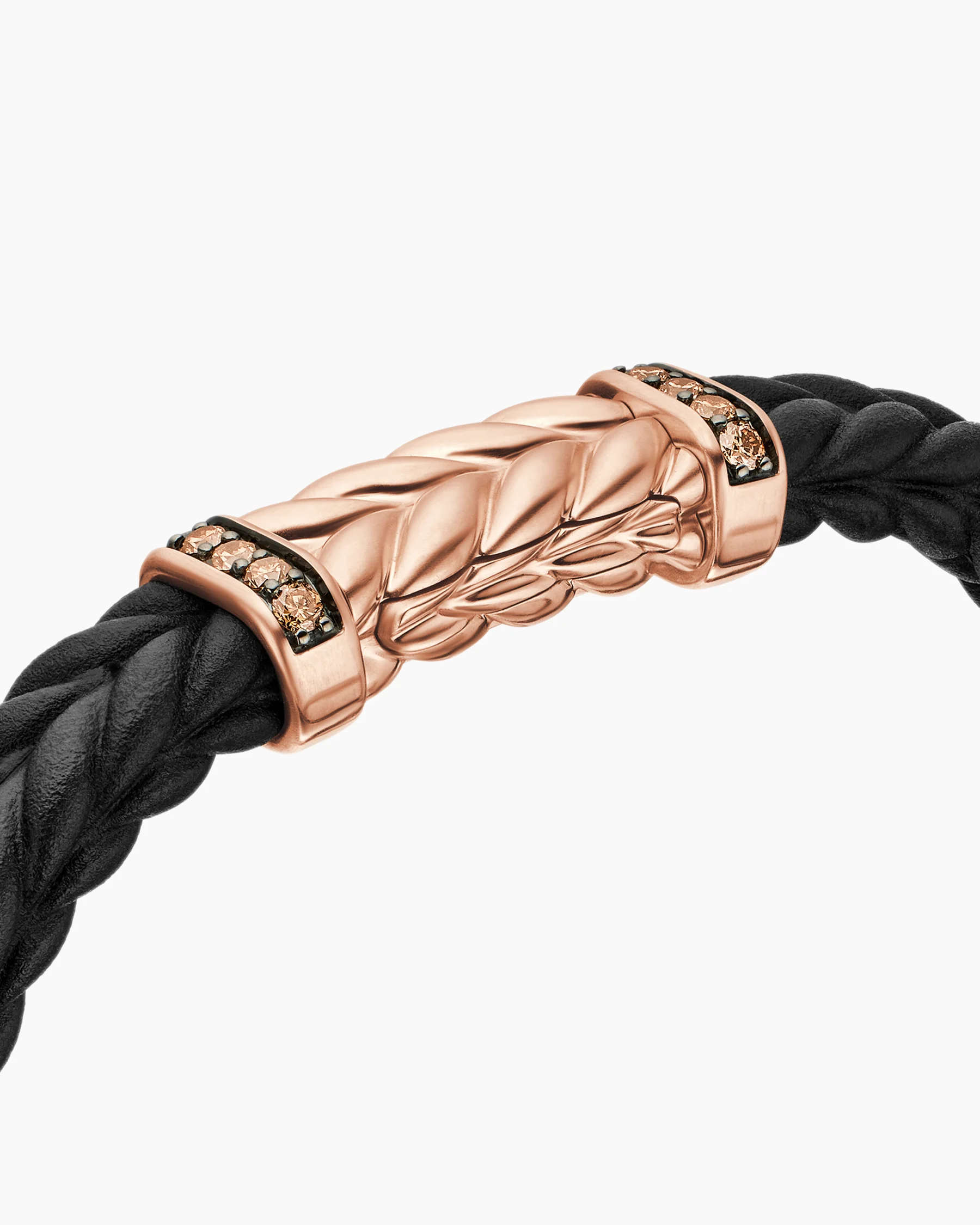 Chevron Bracelet in Black Rubber with 18K Yellow Gold and Diamonds, 9mm 12 Chevron Bracelet in Black Rubber with 18K Yellow Gold and Diamonds, 9mm