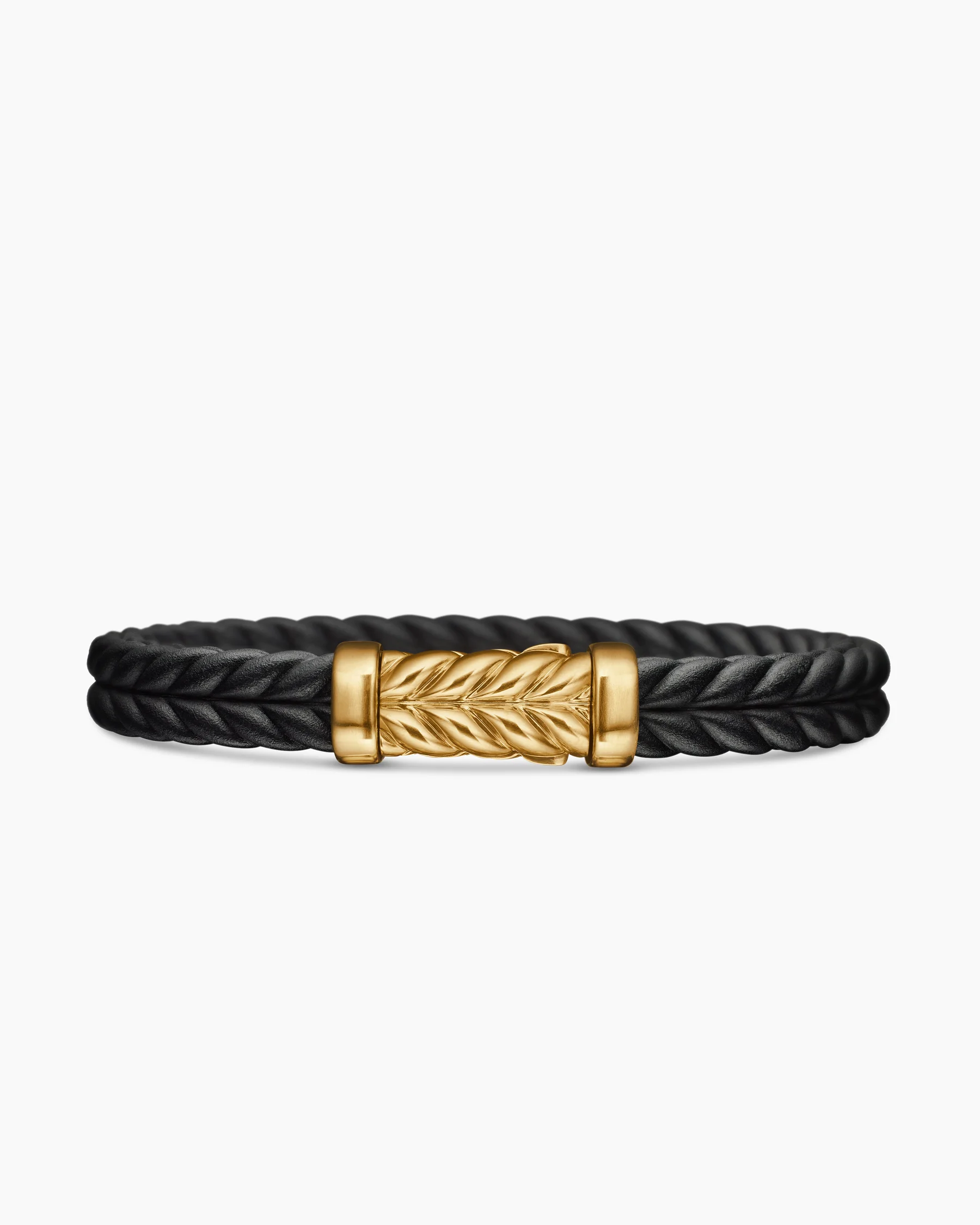 Chevron Bracelet in Black Rubber with 18K Yellow Gold and Diamonds, 9mm 15 Chevron Bracelet in Black Rubber with 18K Yellow Gold and Diamonds, 9mm
