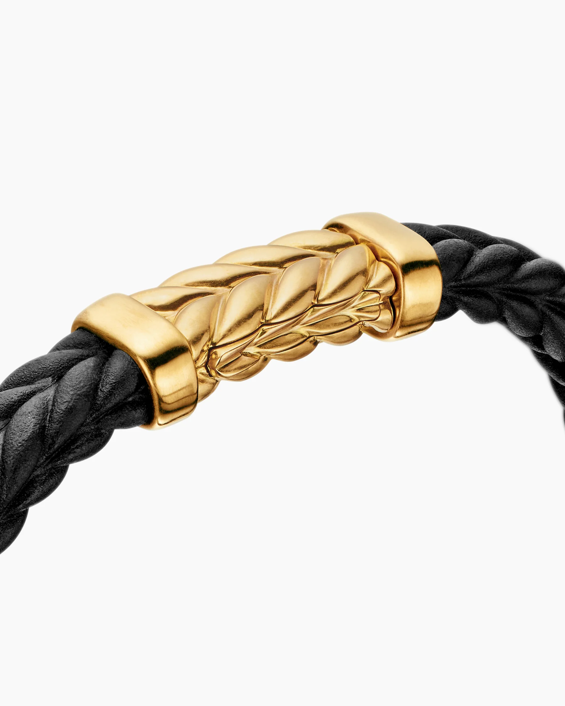 Chevron Bracelet in Black Rubber with 18K Yellow Gold and Diamonds, 9mm 19 Chevron Bracelet in Black Rubber with 18K Yellow Gold and Diamonds, 9mm