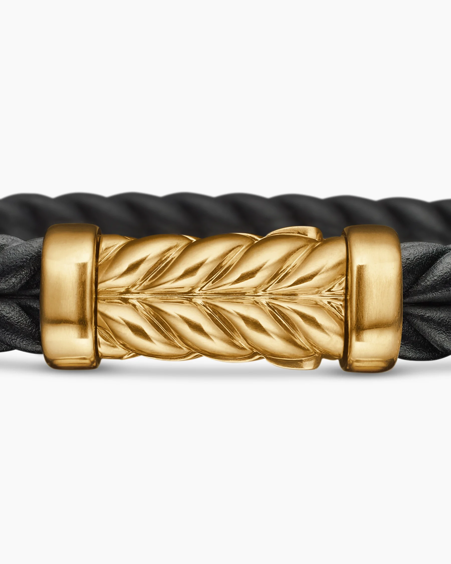 Chevron Bracelet in Black Rubber with 18K Yellow Gold and Diamonds, 9mm 20 Chevron Bracelet in Black Rubber with 18K Yellow Gold and Diamonds, 9mm
