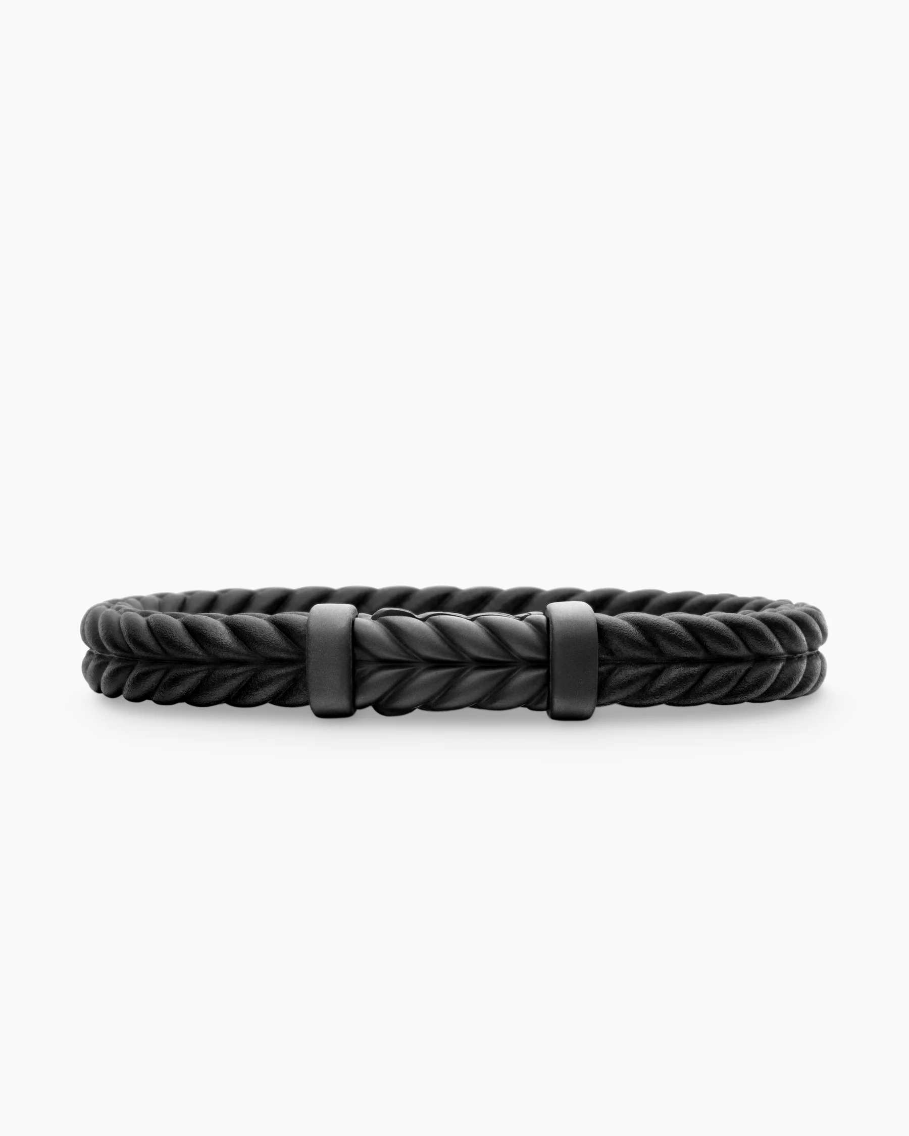 Chevron Bracelet in Black Rubber with 18K Yellow Gold and Diamonds, 9mm 29 Chevron Bracelet in Black Rubber with 18K Yellow Gold and Diamonds, 9mm