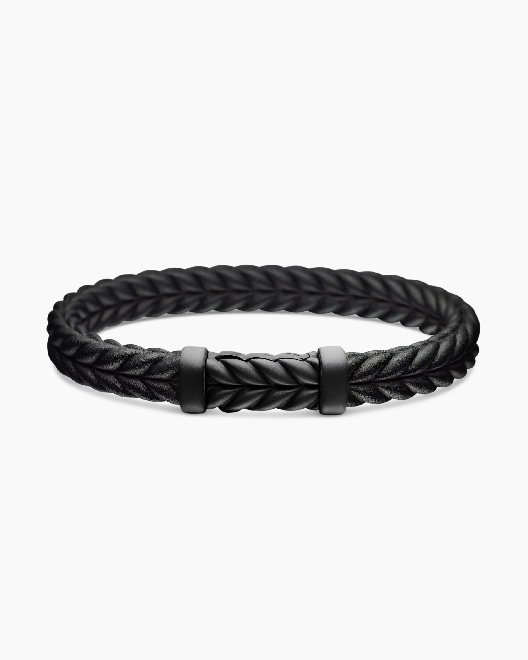 Chevron Bracelet in Black Rubber with 18K Yellow Gold and Diamonds, 9mm 32 Chevron Bracelet in Black Rubber with 18K Yellow Gold and Diamonds, 9mm