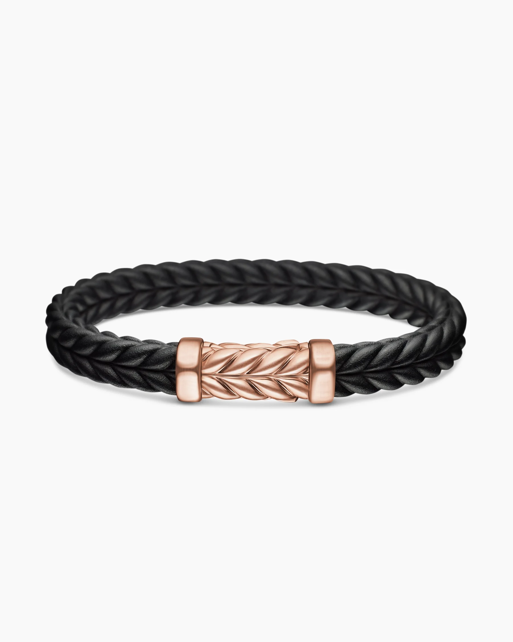 Chevron Bracelet in Black Rubber with 18K Yellow Gold and Diamonds, 9mm 4 Chevron Bracelet in Black Rubber with 18K Yellow Gold and Diamonds, 9mm