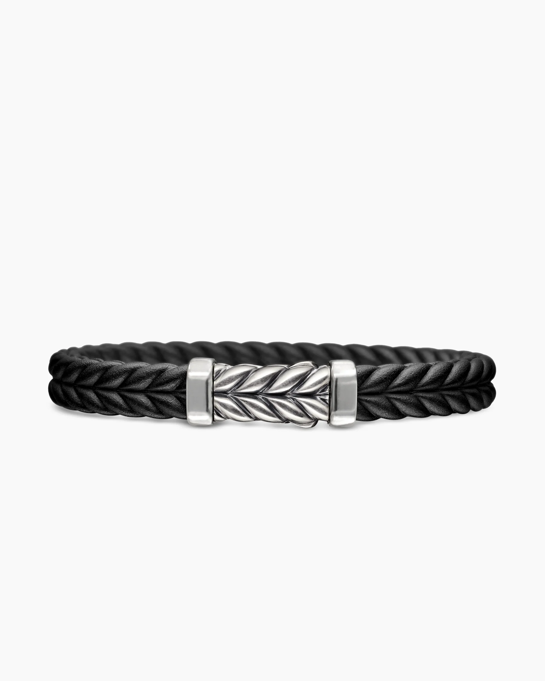 Chevron Bracelet in Black Rubber with 18K Yellow Gold and Diamonds, 9mm 48 Chevron Bracelet in Black Rubber with 18K Yellow Gold and Diamonds, 9mm