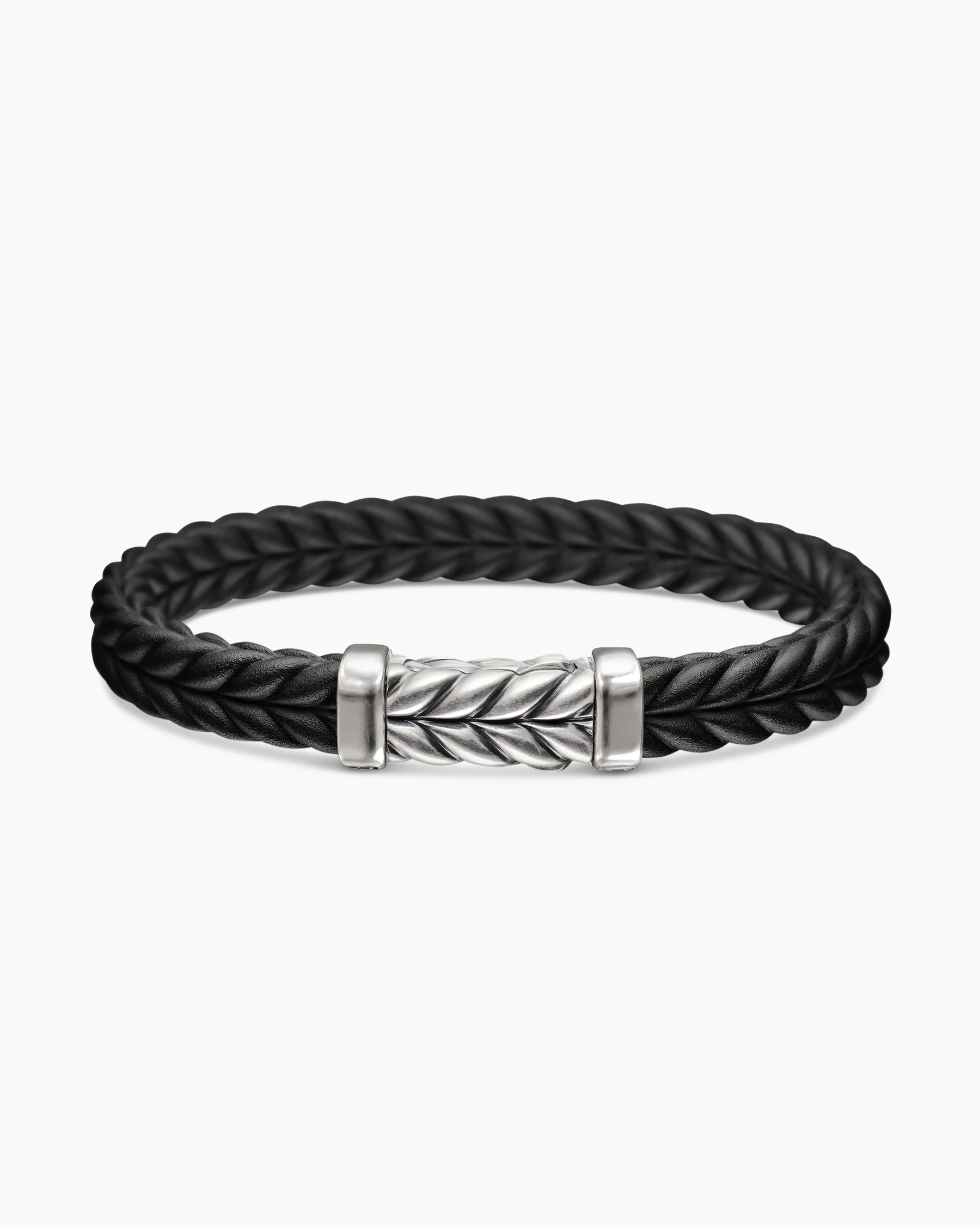 Chevron Bracelet in Black Rubber with 18K Yellow Gold and Diamonds, 9mm 51 Chevron Bracelet in Black Rubber with 18K Yellow Gold and Diamonds, 9mm