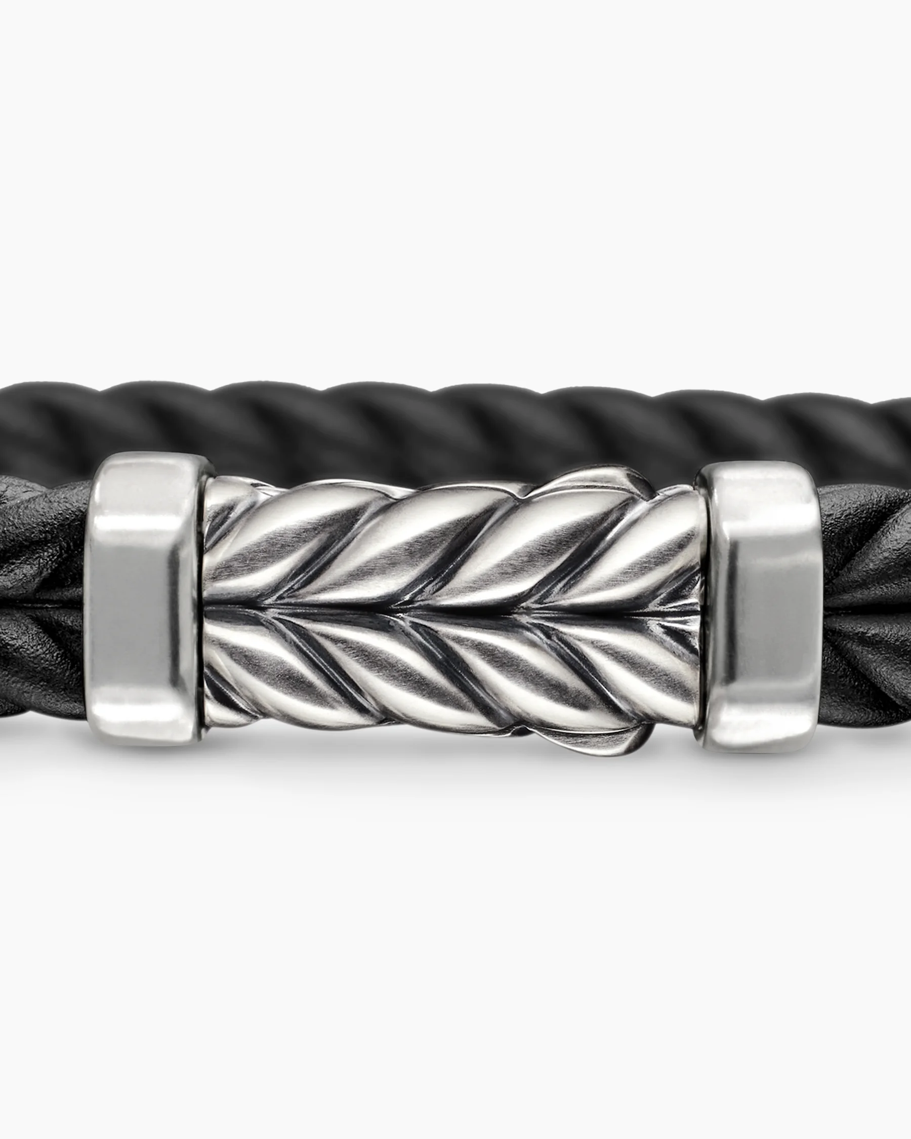 Chevron Bracelet in Black Rubber with 18K Yellow Gold and Diamonds, 9mm 53 Chevron Bracelet in Black Rubber with 18K Yellow Gold and Diamonds, 9mm