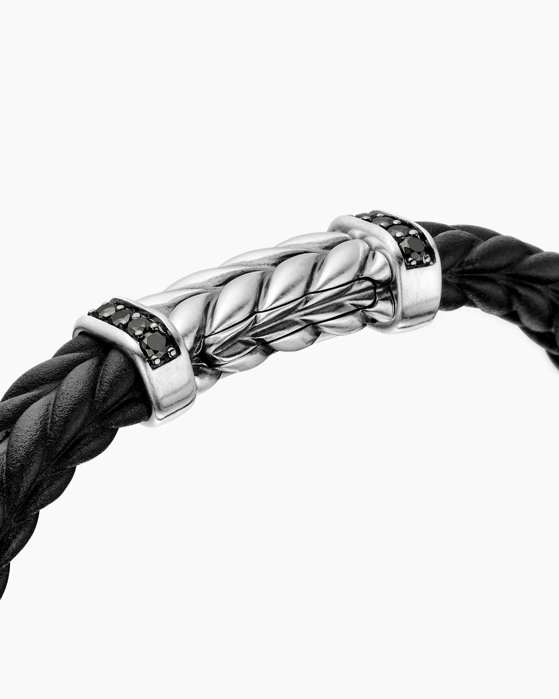 Chevron Bracelet in Black Rubber with 18K Yellow Gold and Diamonds, 9mm 59 Chevron Bracelet in Black Rubber with 18K Yellow Gold and Diamonds, 9mm