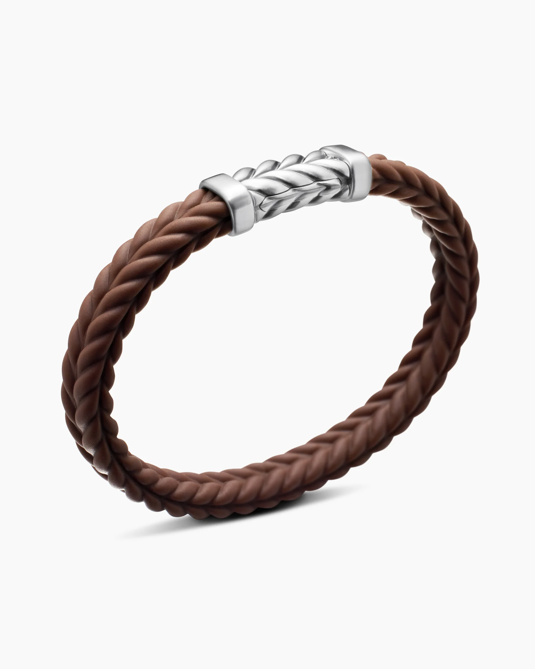 Chevron Bracelet in Black Rubber with 18K Yellow Gold and Diamonds, 9mm 70 Chevron Bracelet in Black Rubber with 18K Yellow Gold and Diamonds, 9mm