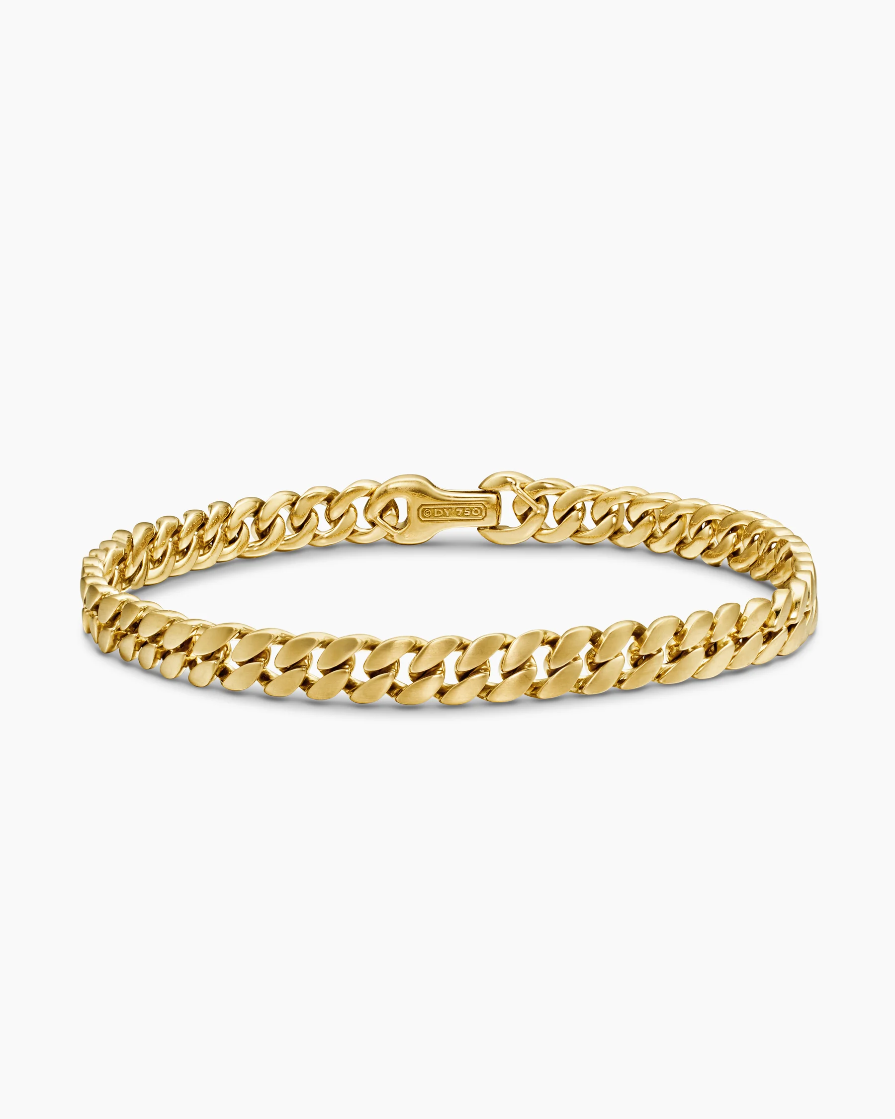 Curb Chain Bracelet in 18K Rose Gold with Cognac Diamonds, 6mm 13 Curb Chain Bracelet in 18K Rose Gold with Cognac Diamonds, 6mm