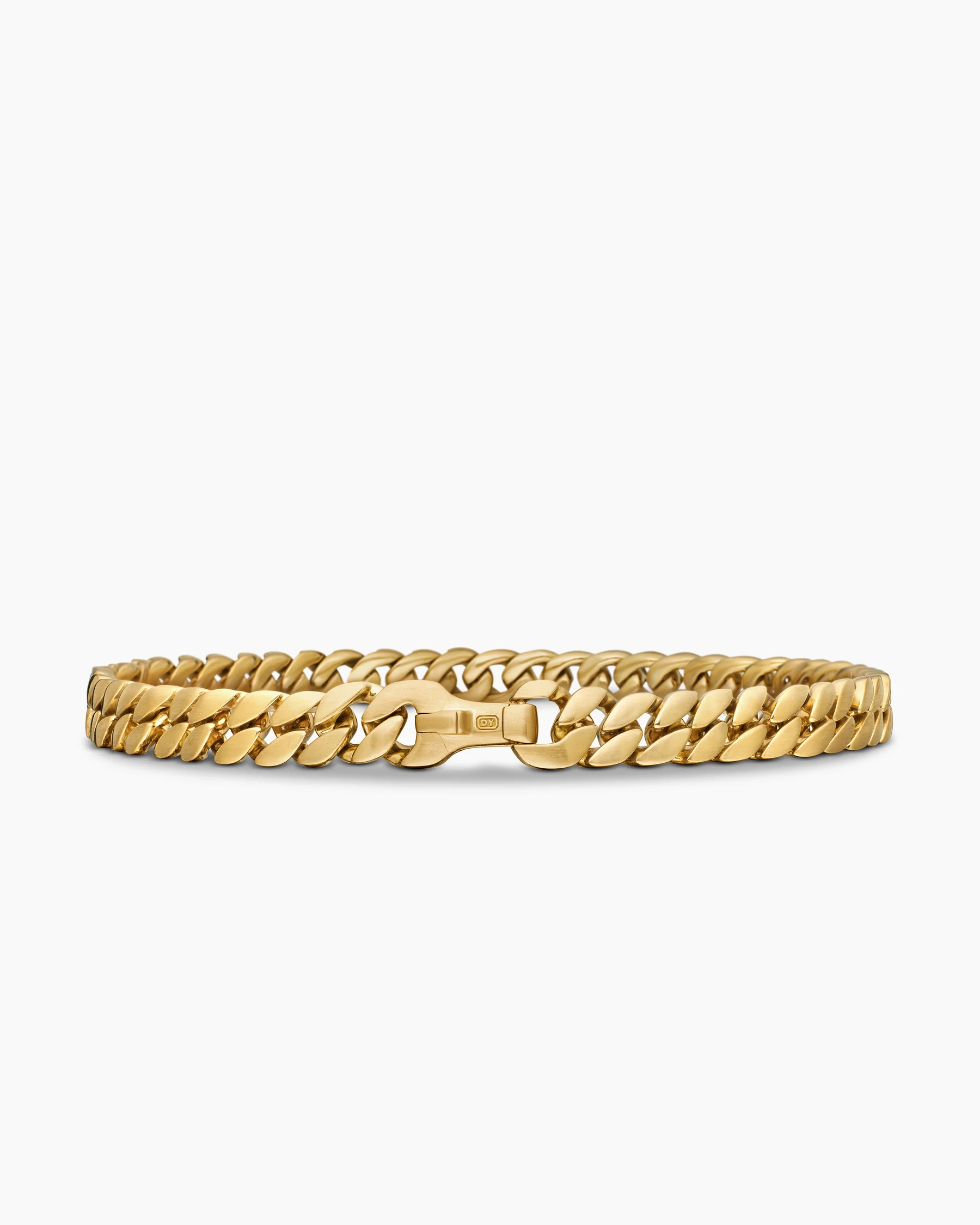 Curb Chain Bracelet in 18K Rose Gold with Cognac Diamonds, 6mm 15 Curb Chain Bracelet in 18K Rose Gold with Cognac Diamonds, 6mm