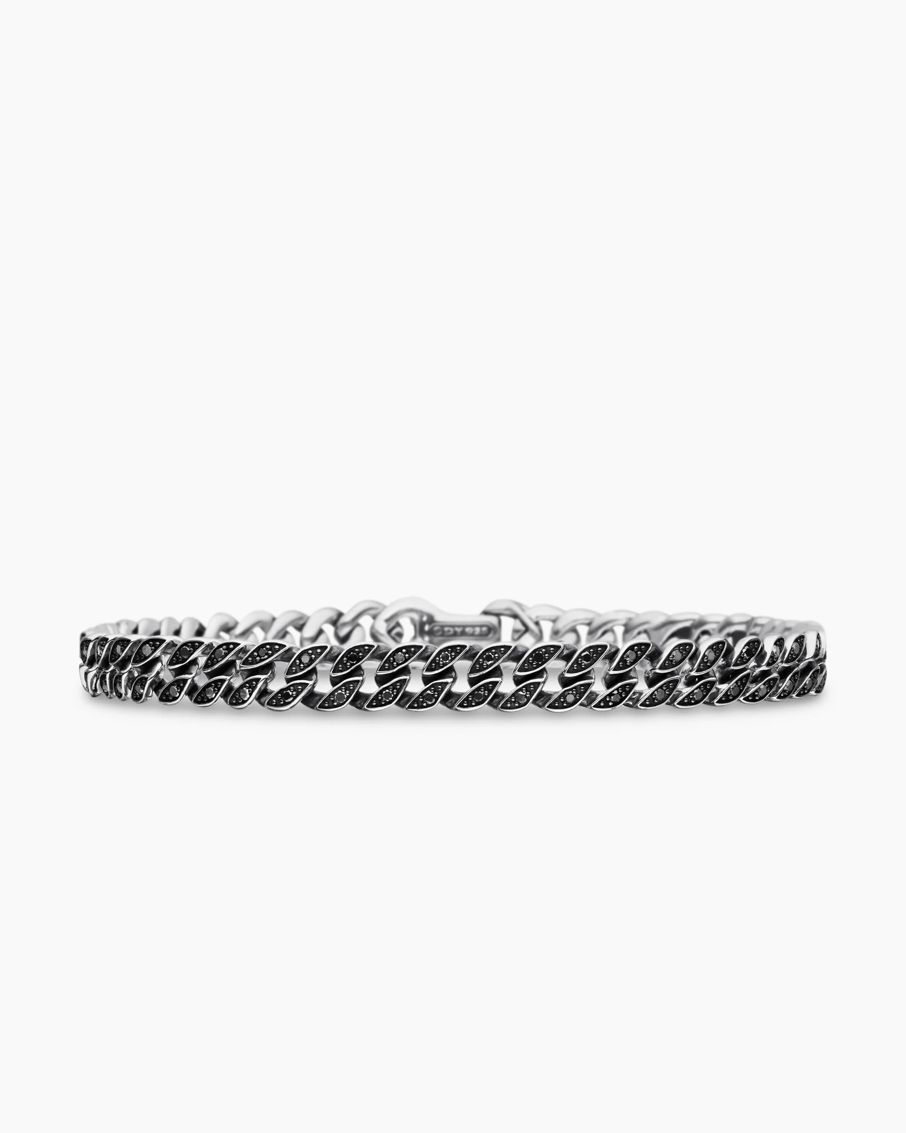 Curb Chain Bracelet in 18K Rose Gold with Cognac Diamonds, 6mm 19 Curb Chain Bracelet in 18K Rose Gold with Cognac Diamonds, 6mm