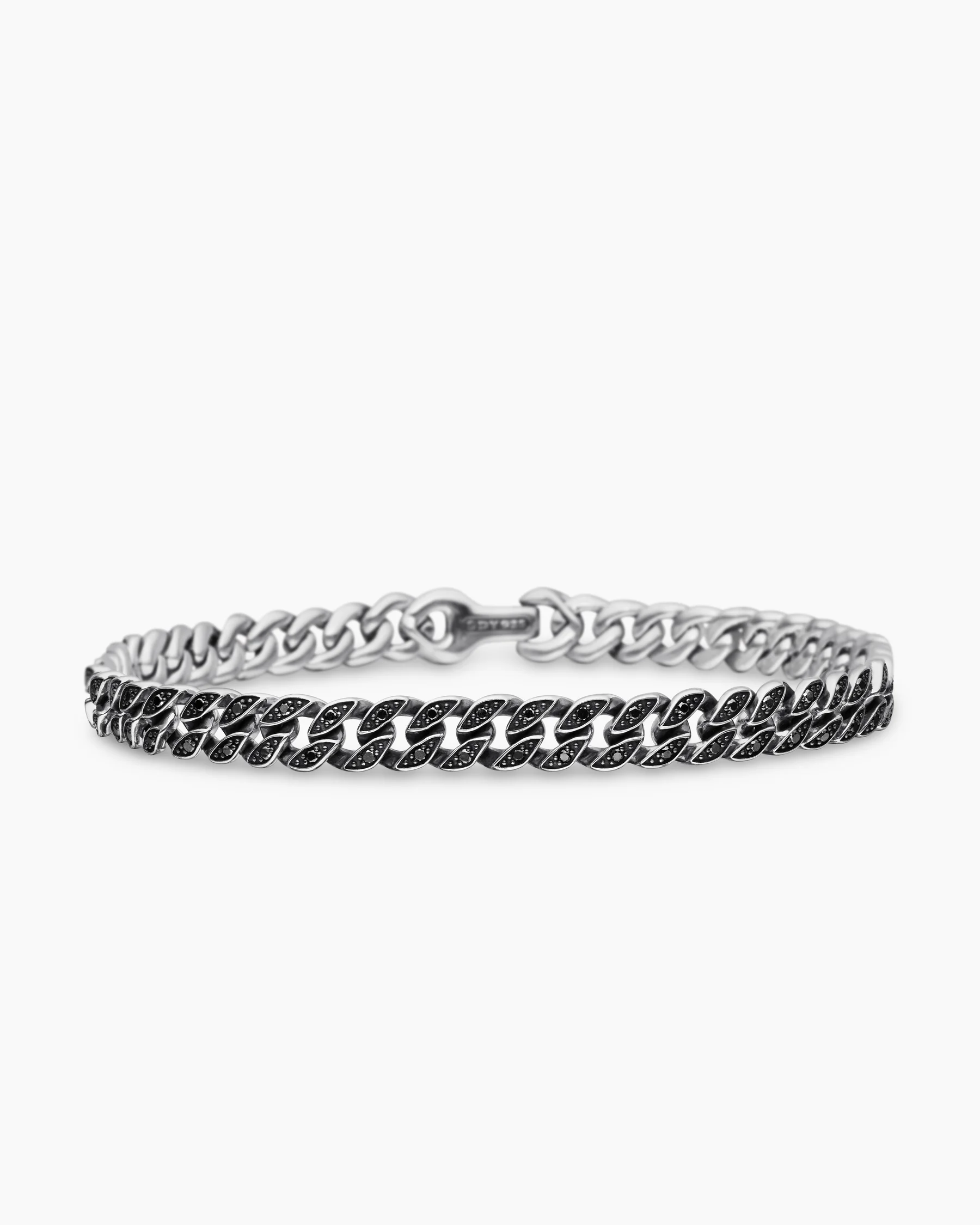 Curb Chain Bracelet in 18K Rose Gold with Cognac Diamonds, 6mm 22 Curb Chain Bracelet in 18K Rose Gold with Cognac Diamonds, 6mm
