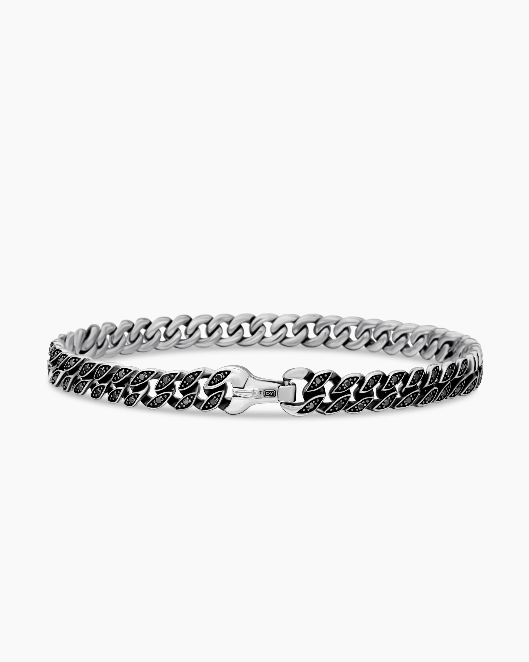 Curb Chain Bracelet in 18K Rose Gold with Cognac Diamonds, 6mm 24 Curb Chain Bracelet in 18K Rose Gold with Cognac Diamonds, 6mm