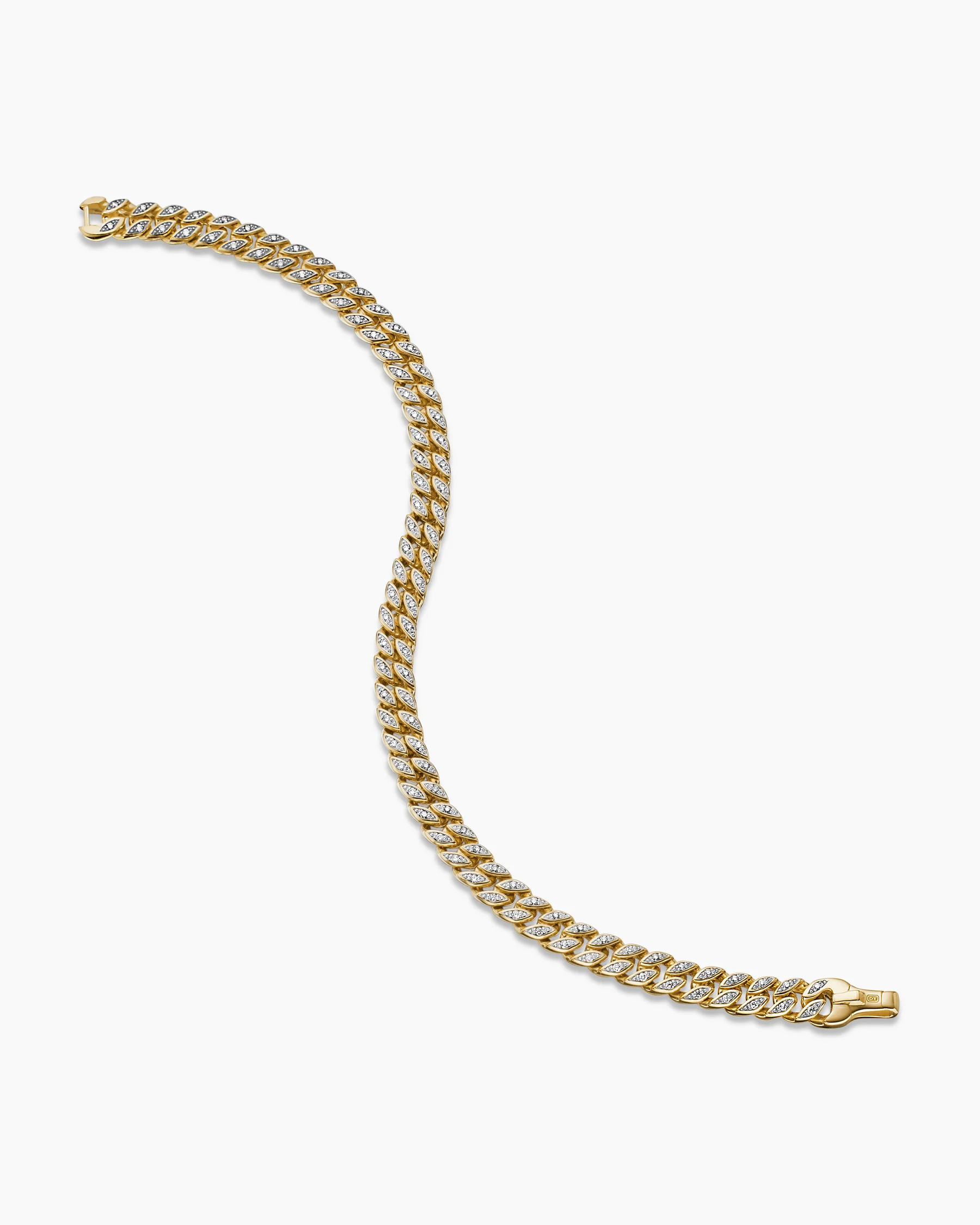 Curb Chain Bracelet in 18K Rose Gold with Cognac Diamonds, 6mm 3 Curb Chain Bracelet in 18K Rose Gold with Cognac Diamonds, 6mm
