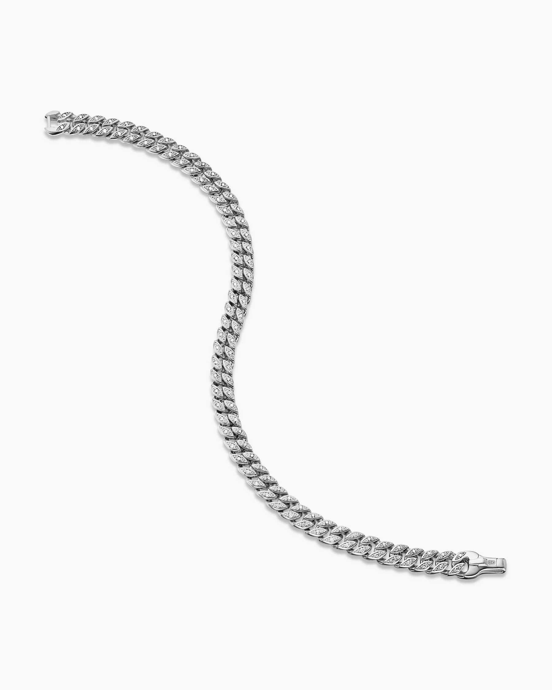 Curb Chain Bracelet in 18K Rose Gold with Cognac Diamonds, 6mm 30 Curb Chain Bracelet in 18K Rose Gold with Cognac Diamonds, 6mm