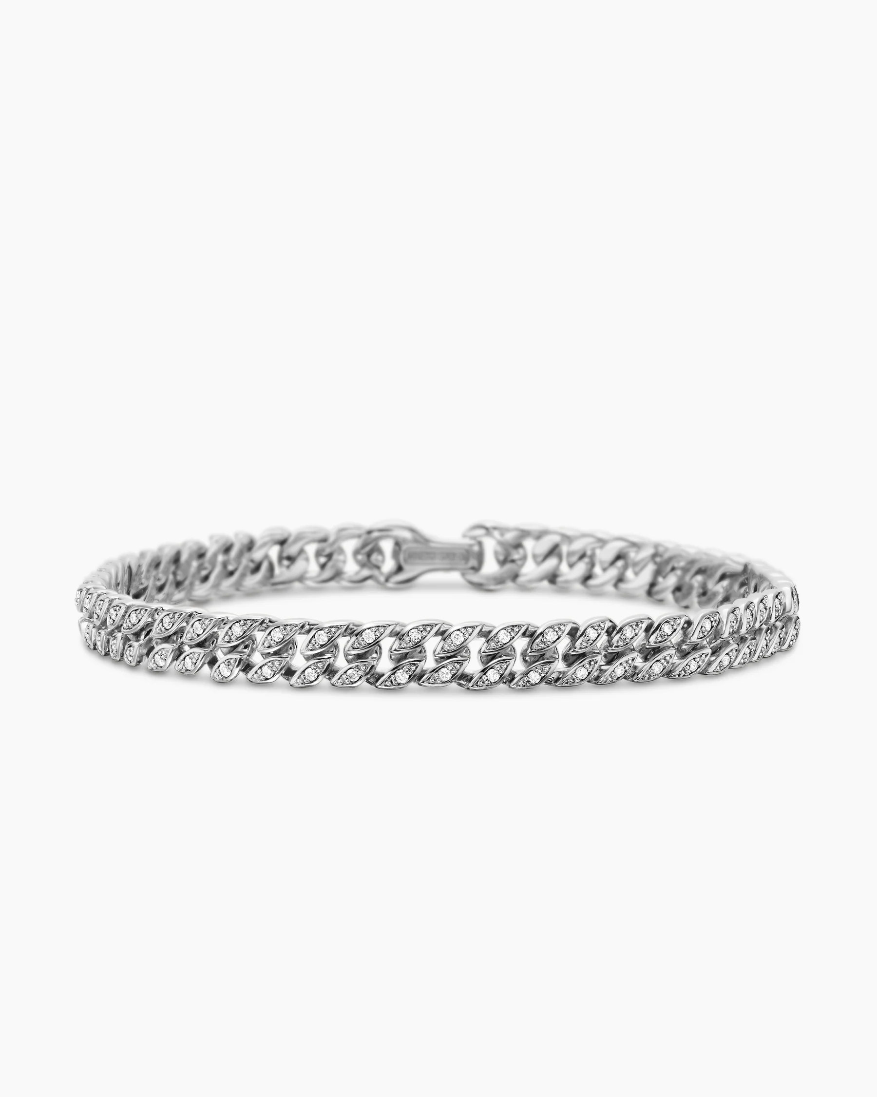 Curb Chain Bracelet in 18K Rose Gold with Cognac Diamonds, 6mm 31 Curb Chain Bracelet in 18K Rose Gold with Cognac Diamonds, 6mm