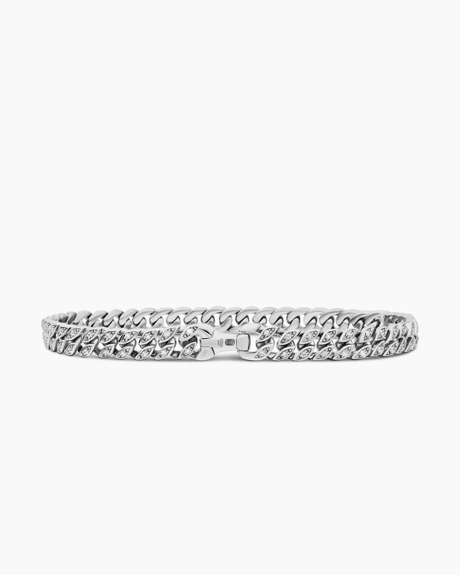 Curb Chain Bracelet in 18K Rose Gold with Cognac Diamonds, 6mm 33 Curb Chain Bracelet in 18K Rose Gold with Cognac Diamonds, 6mm
