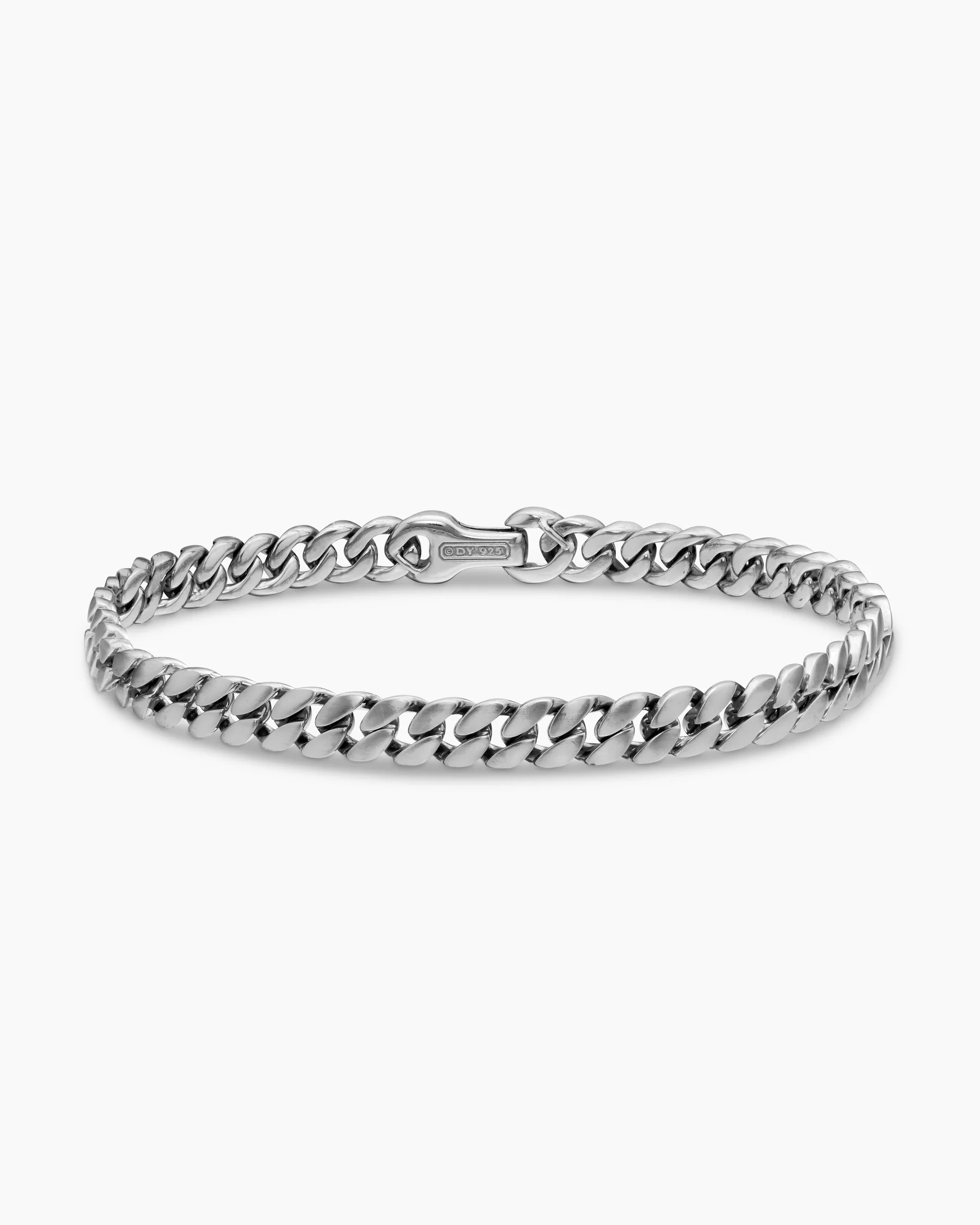 Curb Chain Bracelet in 18K Rose Gold with Cognac Diamonds, 6mm 40 Curb Chain Bracelet in 18K Rose Gold with Cognac Diamonds, 6mm