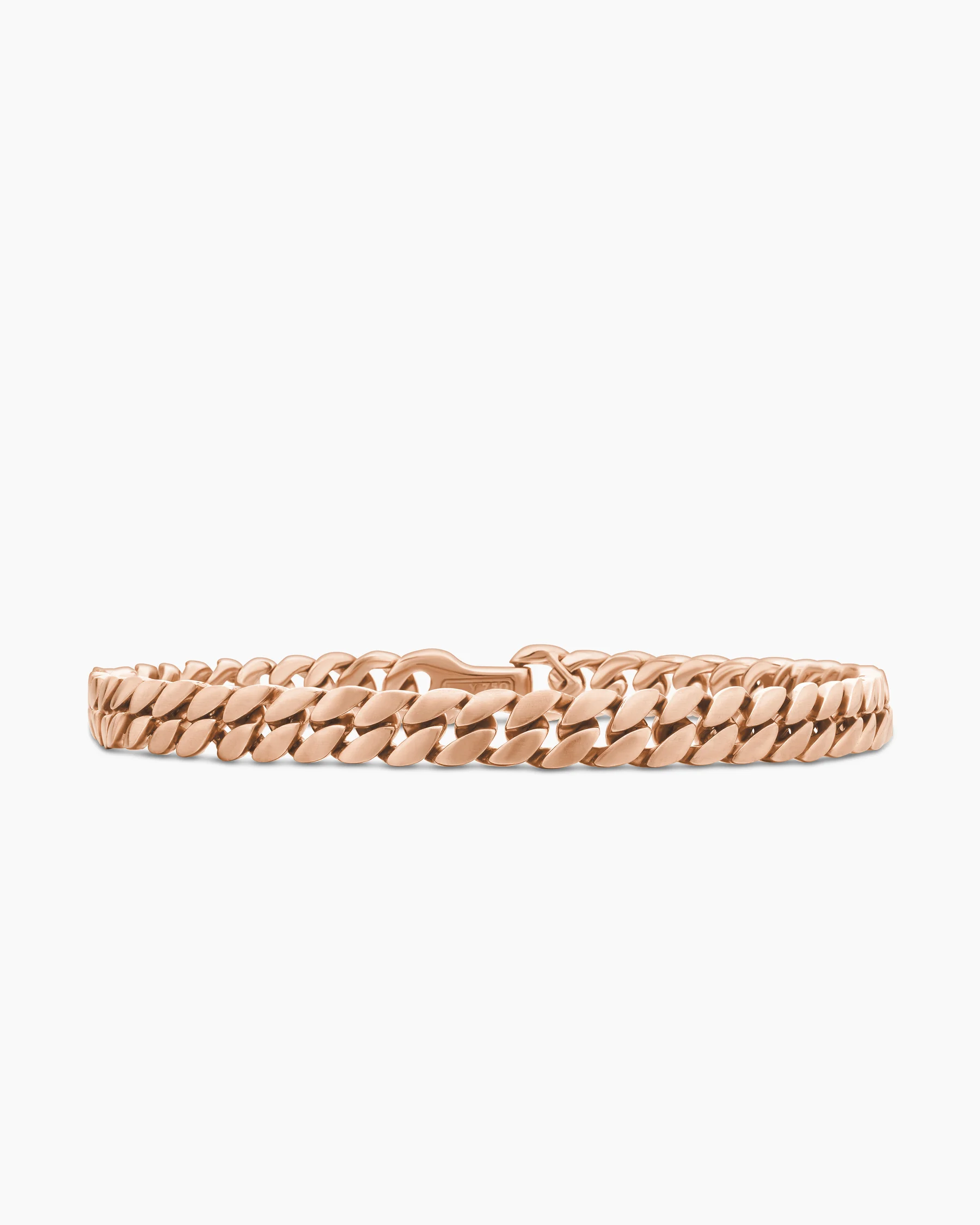 Curb Chain Bracelet in 18K Rose Gold with Cognac Diamonds, 6mm 55 Curb Chain Bracelet in 18K Rose Gold with Cognac Diamonds, 6mm