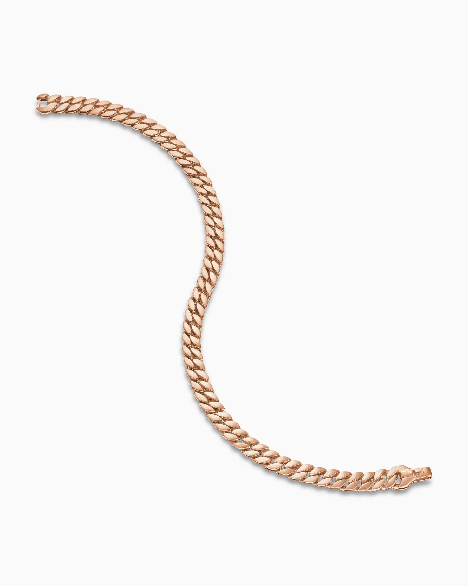 Curb Chain Bracelet in 18K Rose Gold with Cognac Diamonds, 6mm 57 Curb Chain Bracelet in 18K Rose Gold with Cognac Diamonds, 6mm