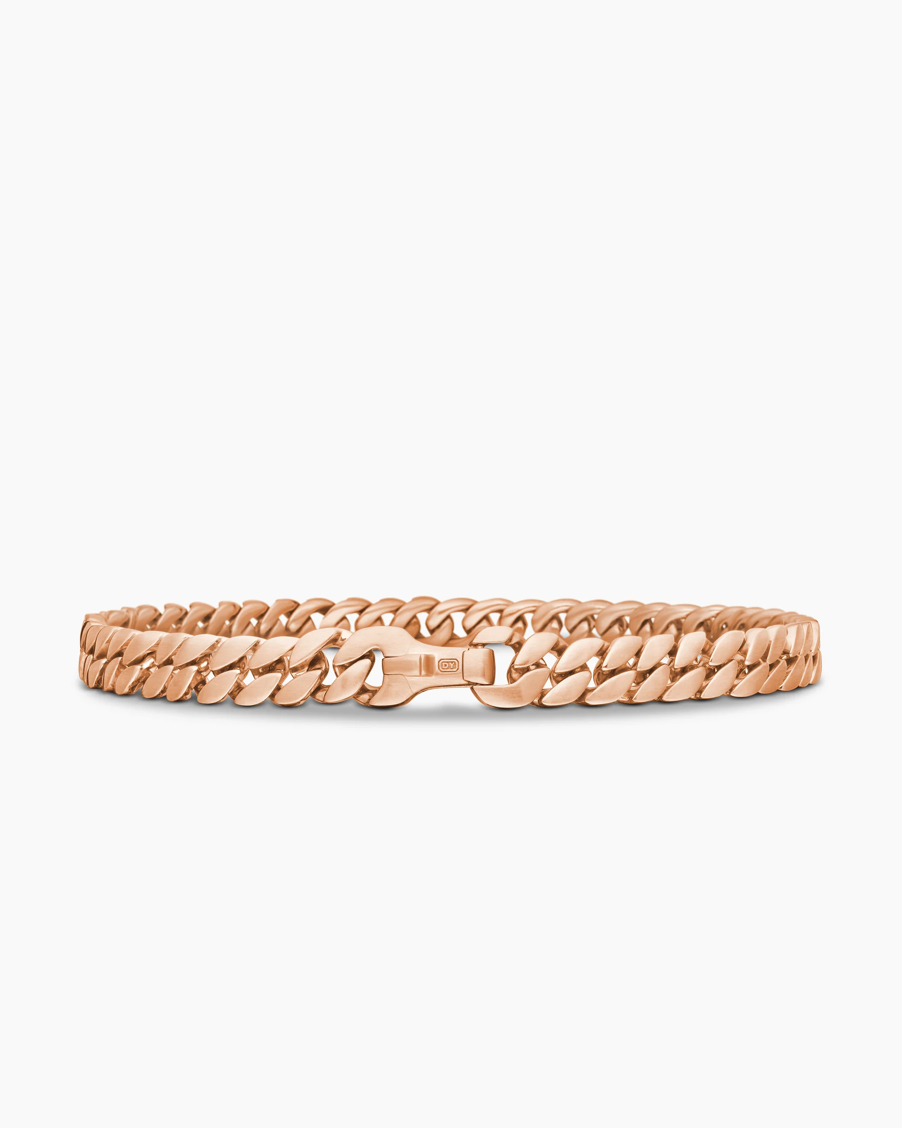 Curb Chain Bracelet in 18K Rose Gold with Cognac Diamonds, 6mm 60 Curb Chain Bracelet in 18K Rose Gold with Cognac Diamonds, 6mm