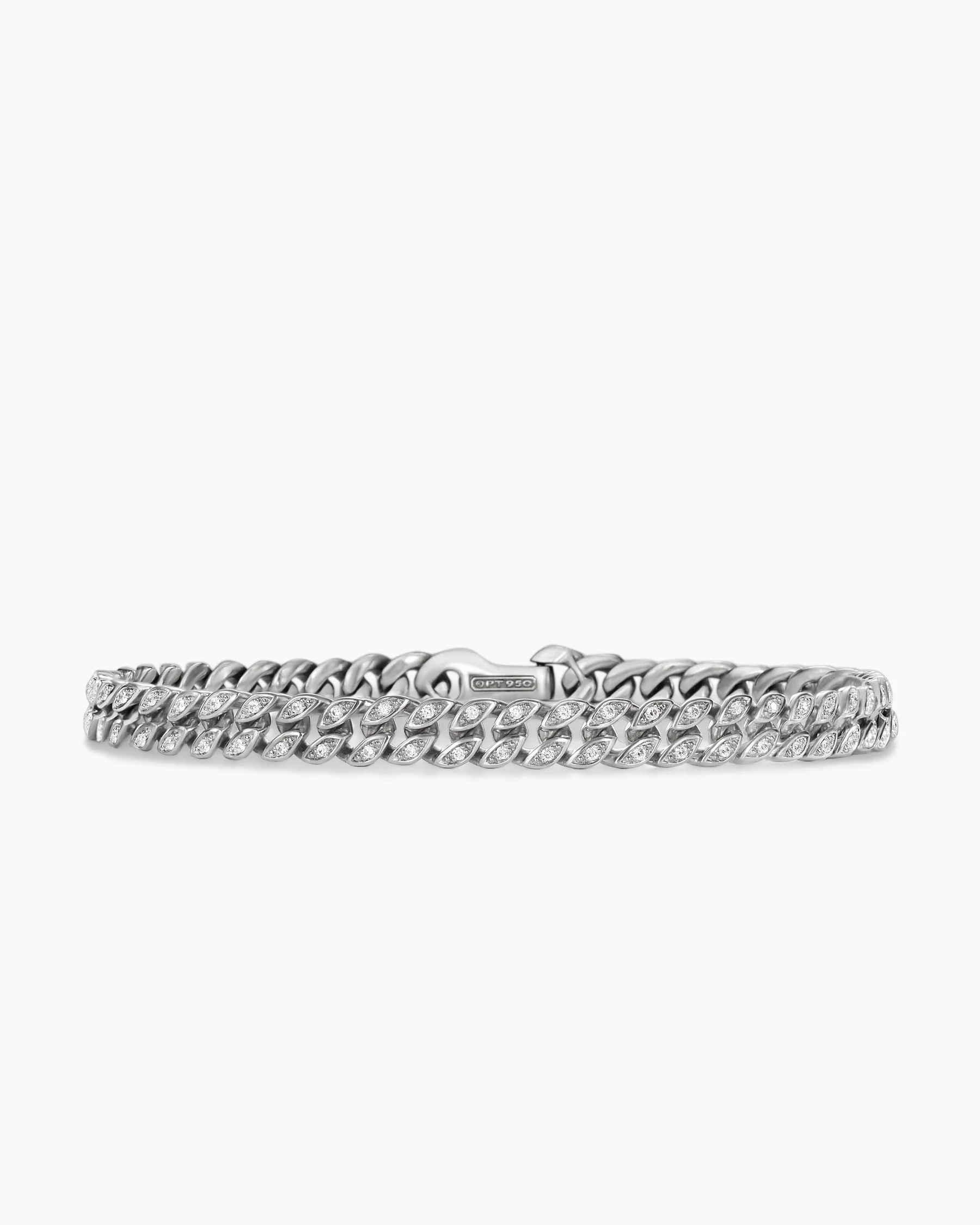 Curb Chain Bracelet in 18K Rose Gold with Cognac Diamonds, 6mm 64 Curb Chain Bracelet in 18K Rose Gold with Cognac Diamonds, 6mm