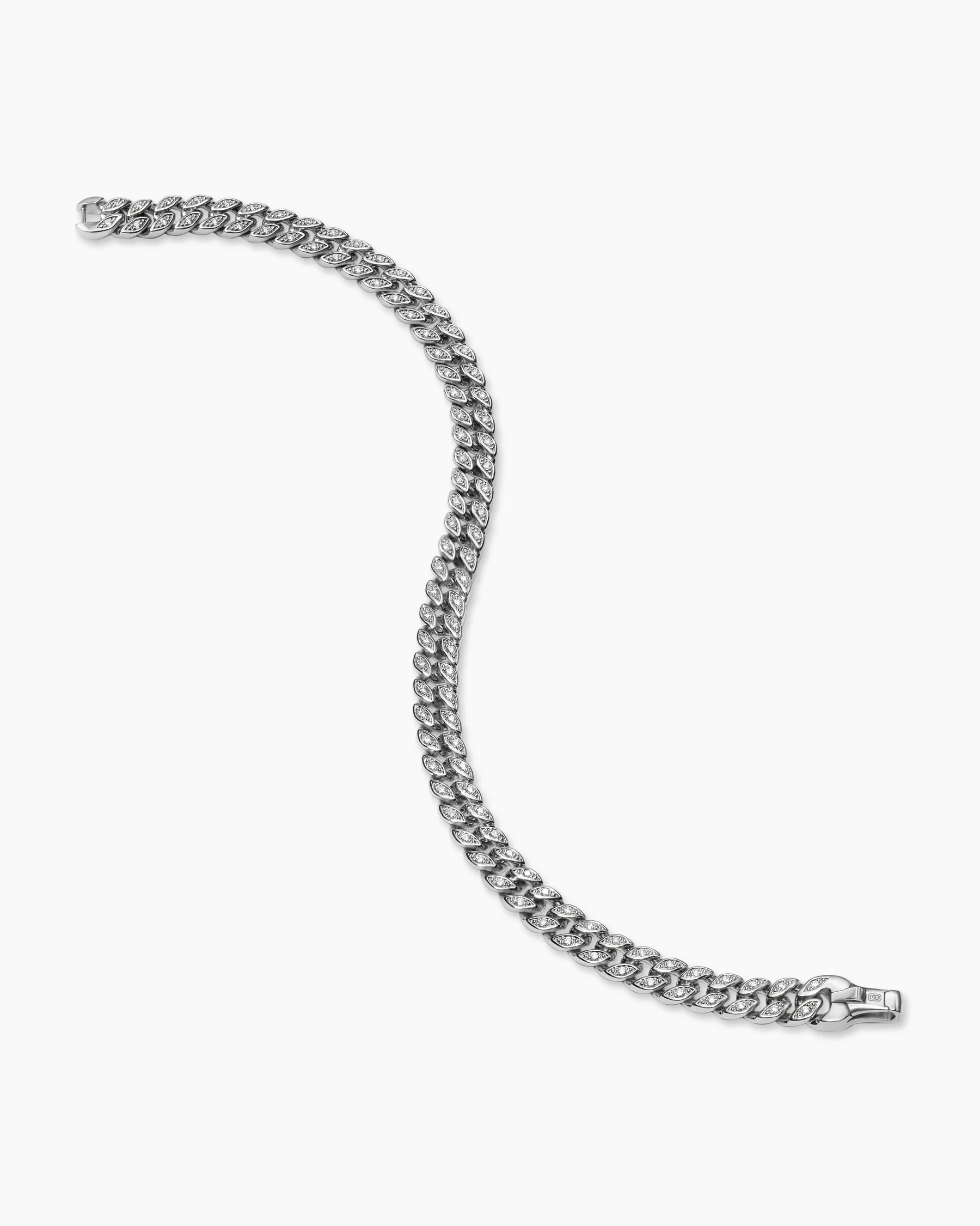Curb Chain Bracelet in 18K Rose Gold with Cognac Diamonds, 6mm 66 Curb Chain Bracelet in 18K Rose Gold with Cognac Diamonds, 6mm