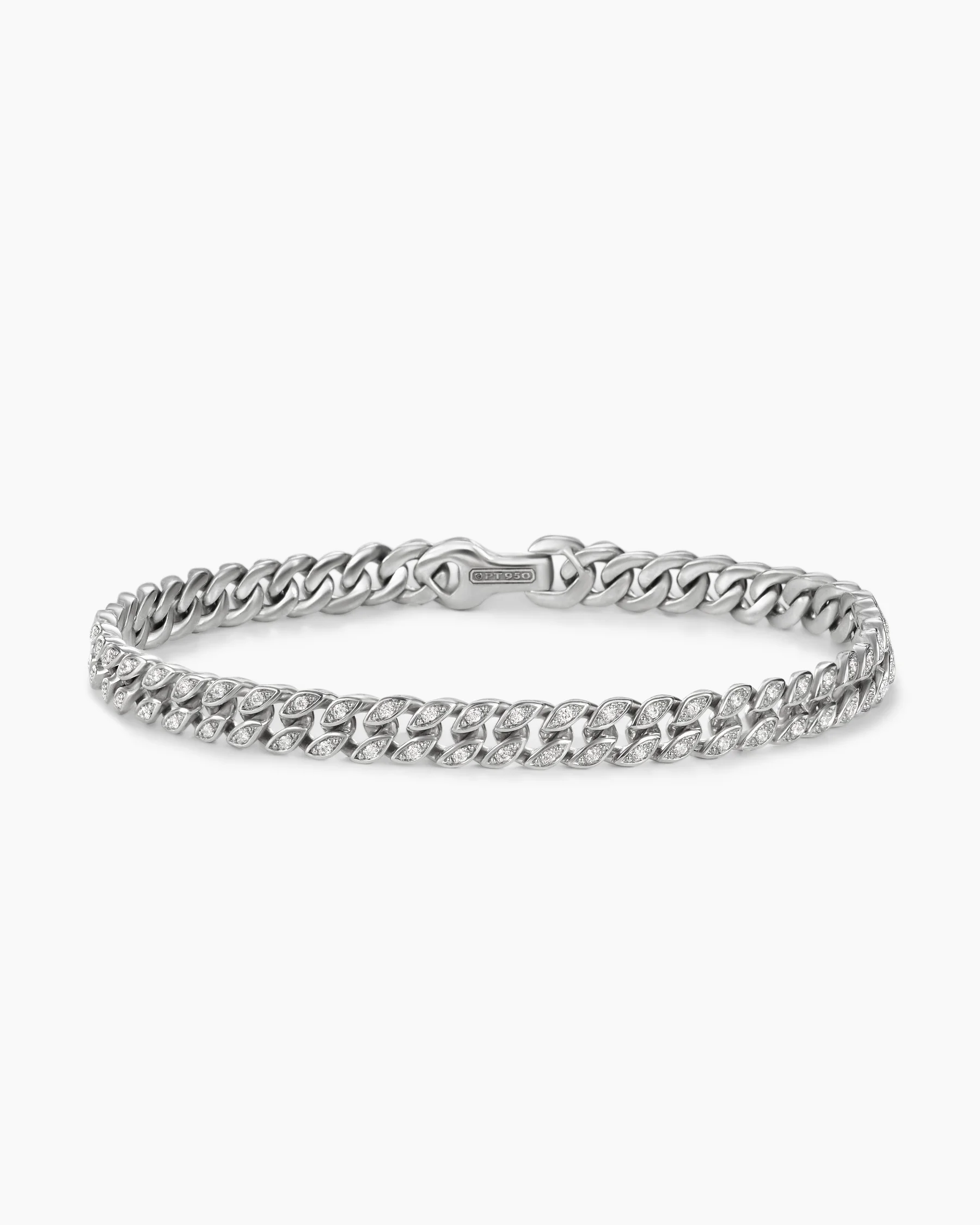 Curb Chain Bracelet in 18K Rose Gold with Cognac Diamonds, 6mm 67 Curb Chain Bracelet in 18K Rose Gold with Cognac Diamonds, 6mm