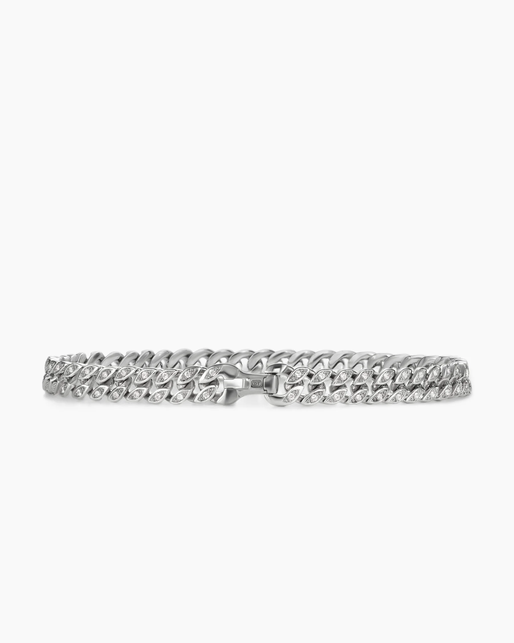 Curb Chain Bracelet in 18K Rose Gold with Cognac Diamonds, 6mm 69 Curb Chain Bracelet in 18K Rose Gold with Cognac Diamonds, 6mm