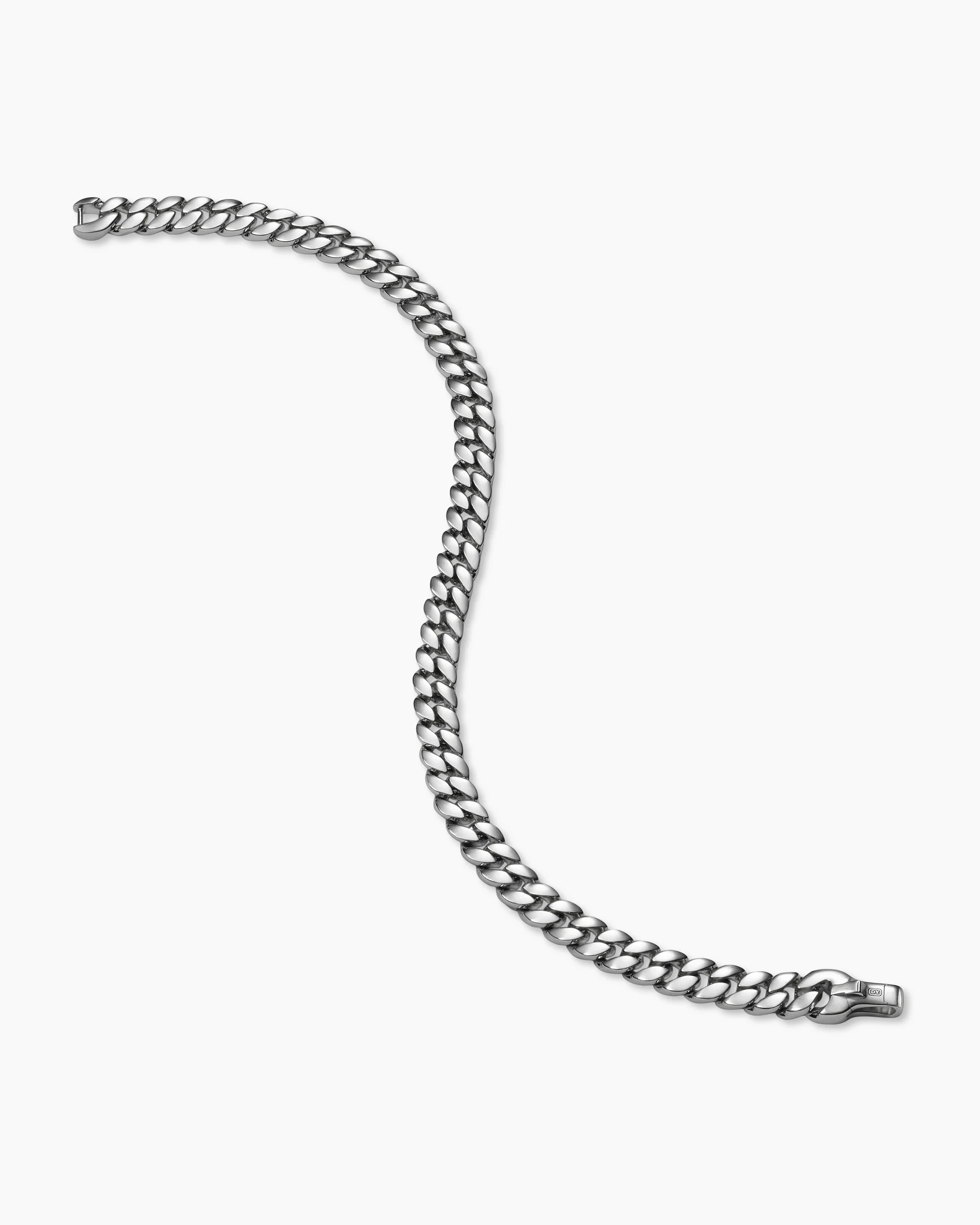 Curb Chain Bracelet in 18K Rose Gold with Cognac Diamonds, 6mm 74 Curb Chain Bracelet in 18K Rose Gold with Cognac Diamonds, 6mm