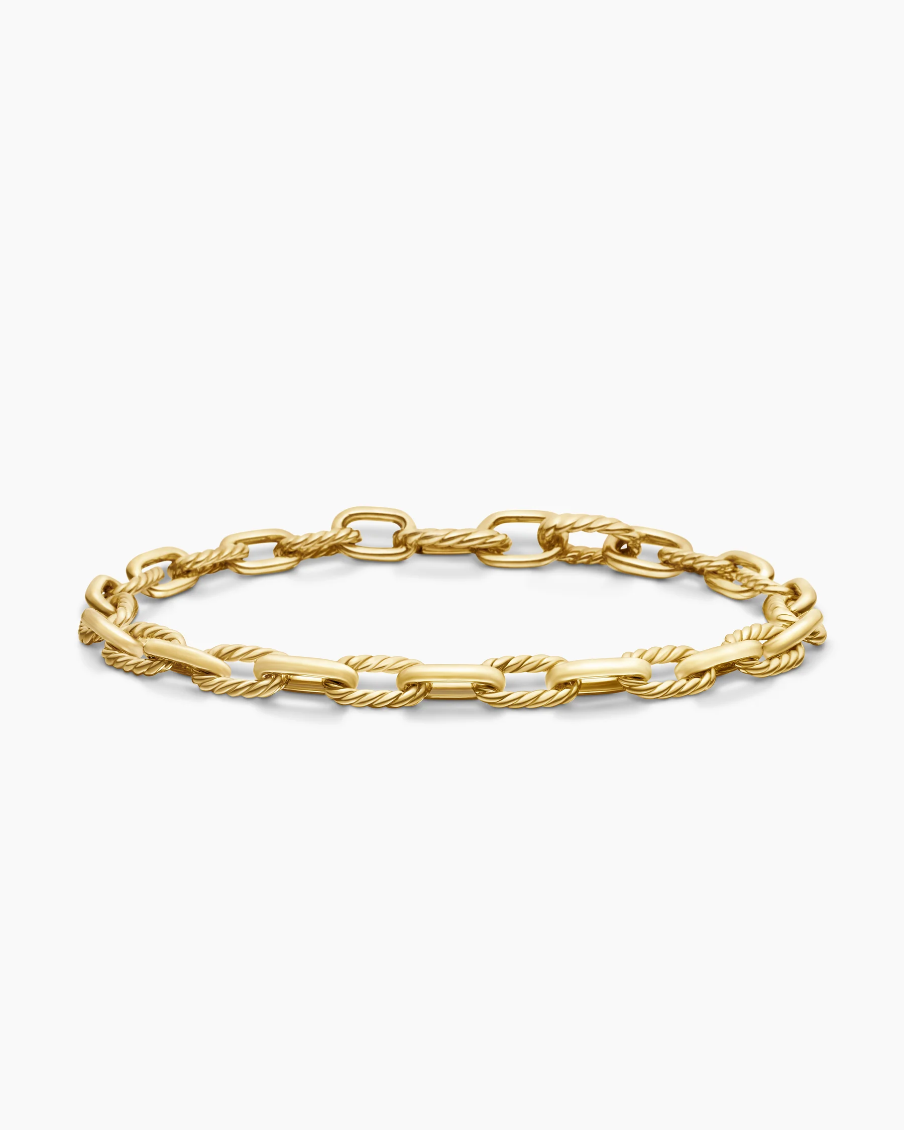 DY Madison® Chain Bracelet in Sterling Silver with 18K Yellow Gold, 6mm