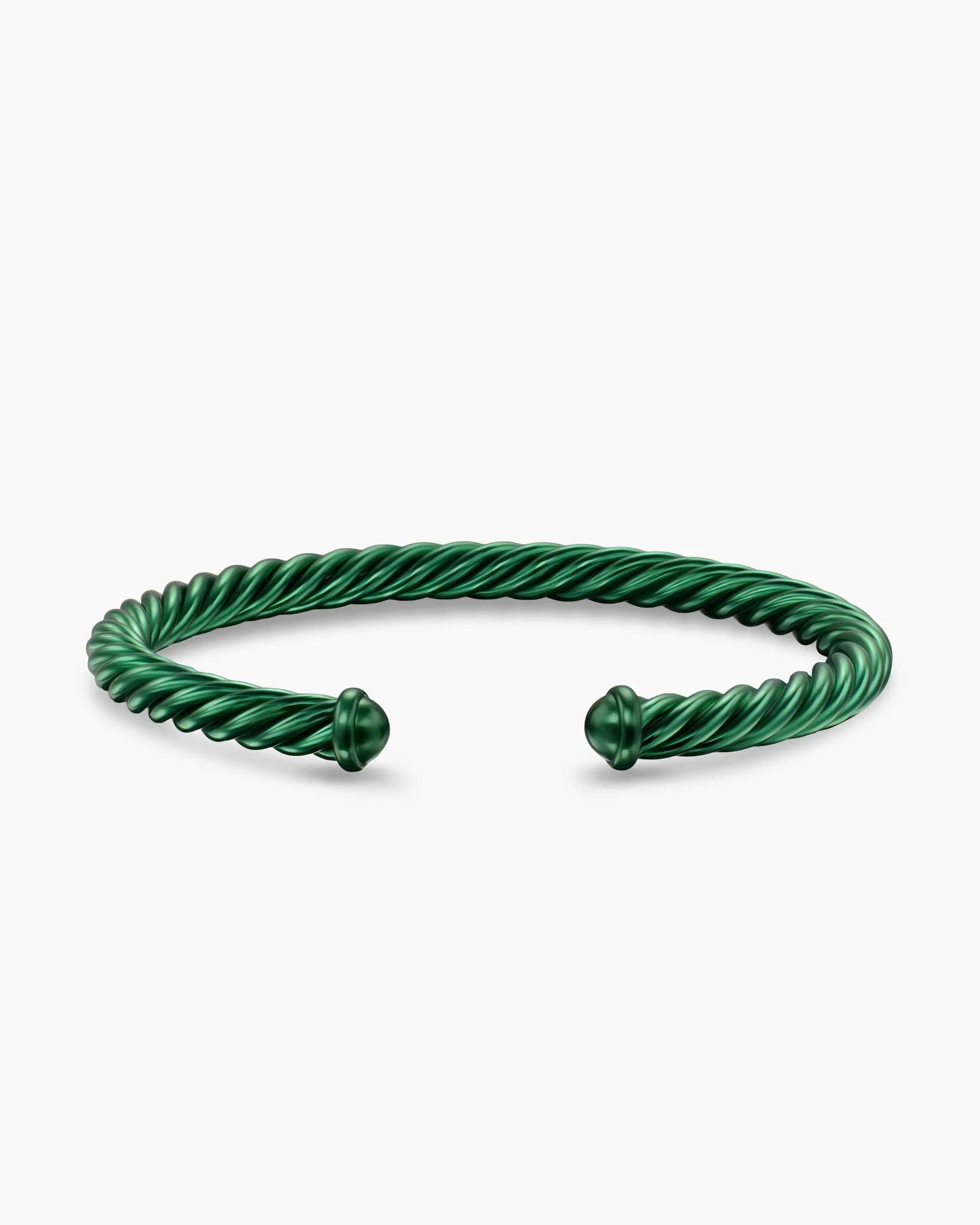 Cable Cuff Bracelet in Green Aluminum, 6mm 4 Cable Cuff Bracelet in Green Aluminum, 6mm